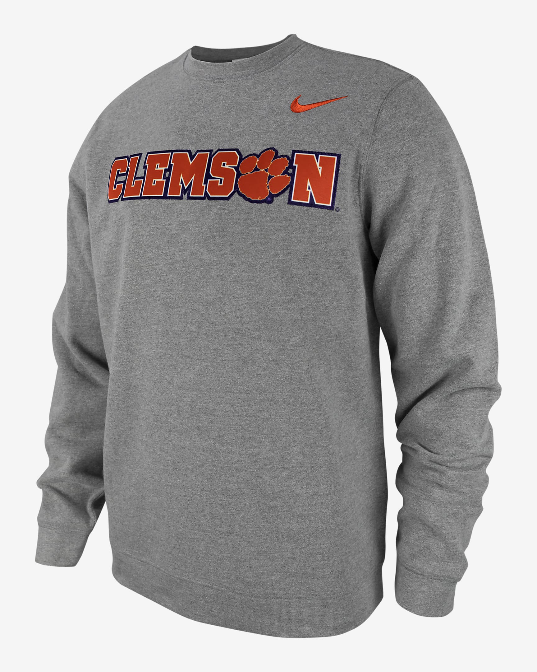 Clemson Club Fleece Men's Nike College Crew-Neck Sweatshirt. Nike.com