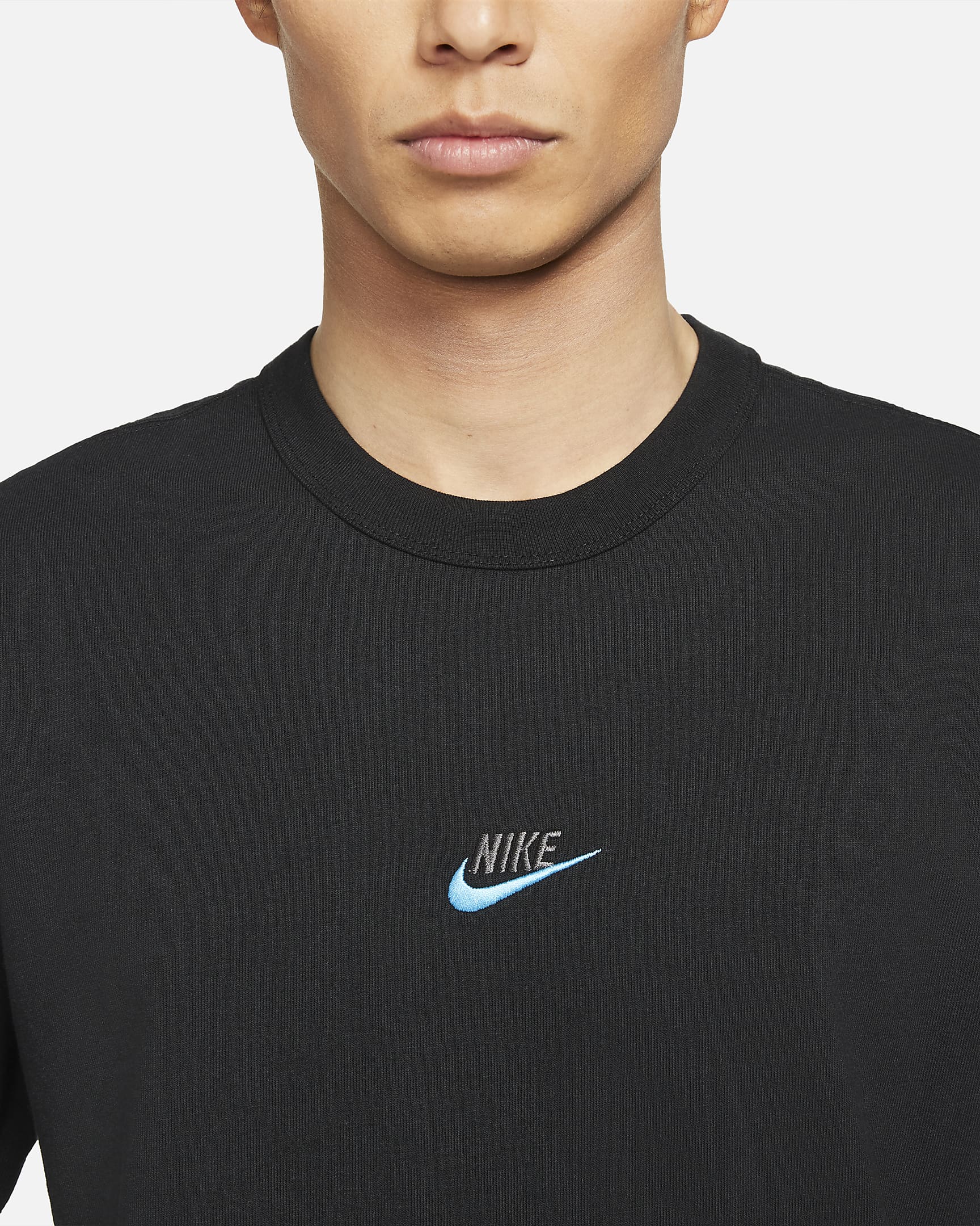 Nike Sportswear Premium Essential Men's T-Shirt - Black/Dark Grey/Chlorine Blue