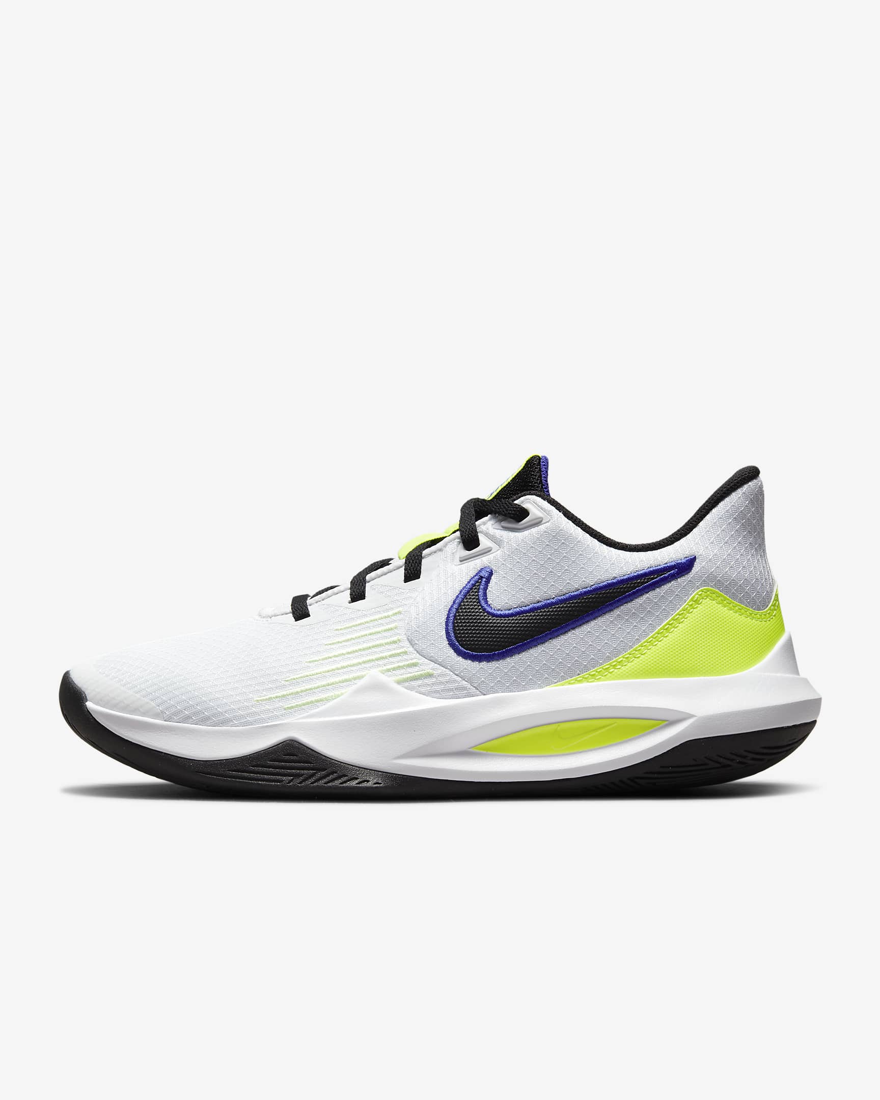 Nike Precision 5 Basketball Shoes - White/Barely Volt/Volt/Black