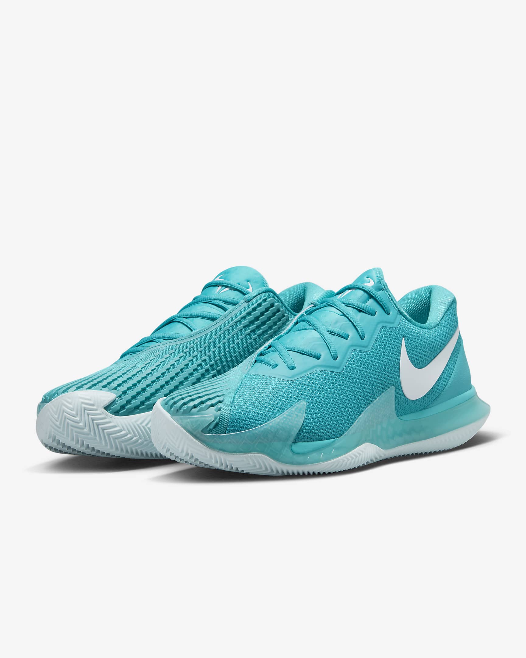 Męskie buty do gry w tenisa na kortach ziemnych NikeCourt Air Zoom Vapor Cage 4 Rafa - Dusty Cactus/Glacier Blue/Biel