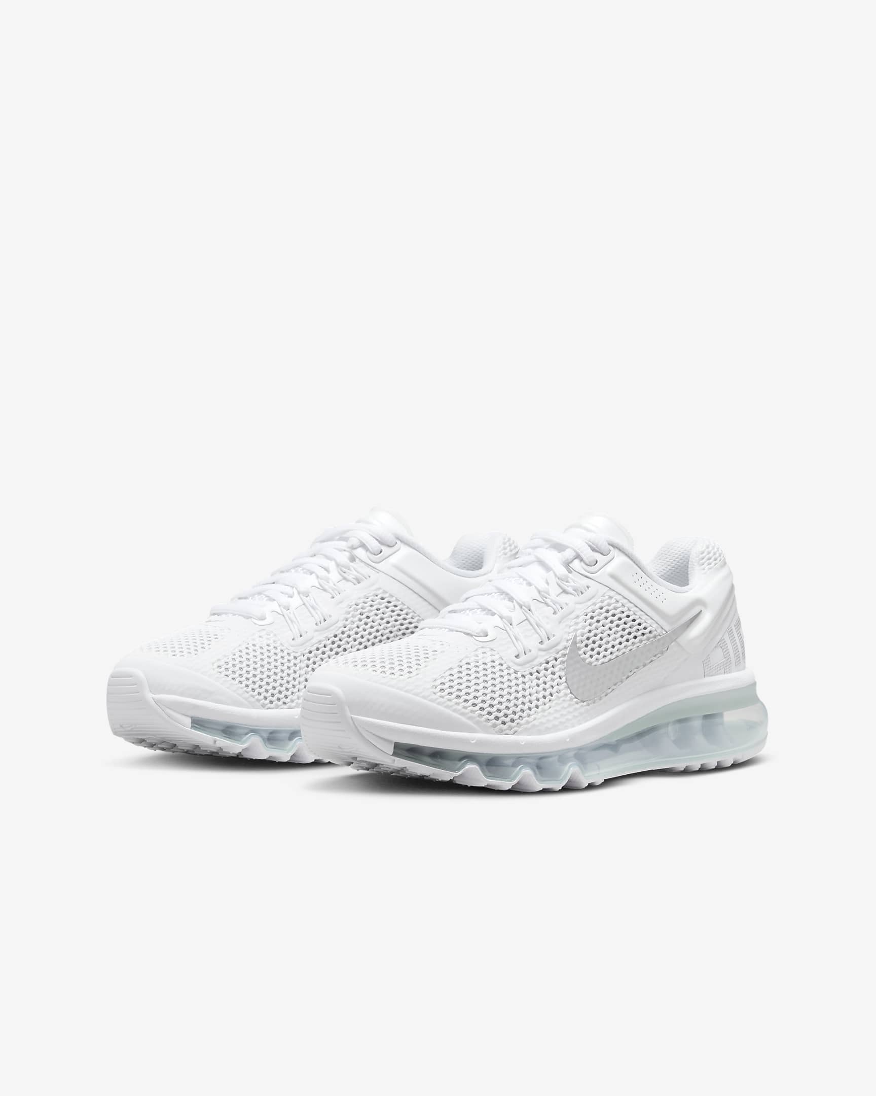 Buty dla dużych dzieci Nike Air Max 2013 - Biel/Czerń/Metallic Silver