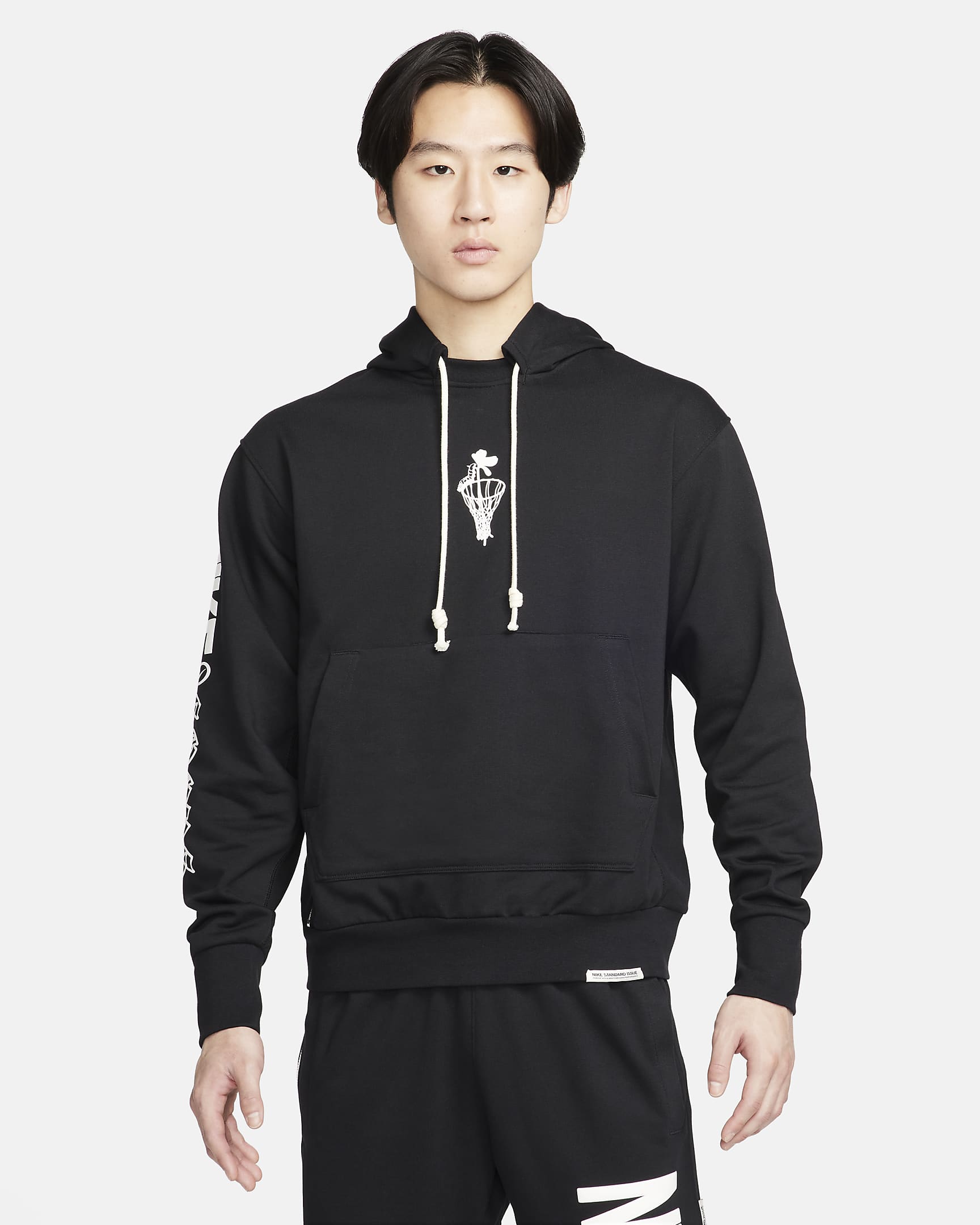 Nike Standard Issue Men's Dri-FIT Pullover Hoodie - Black/Sail