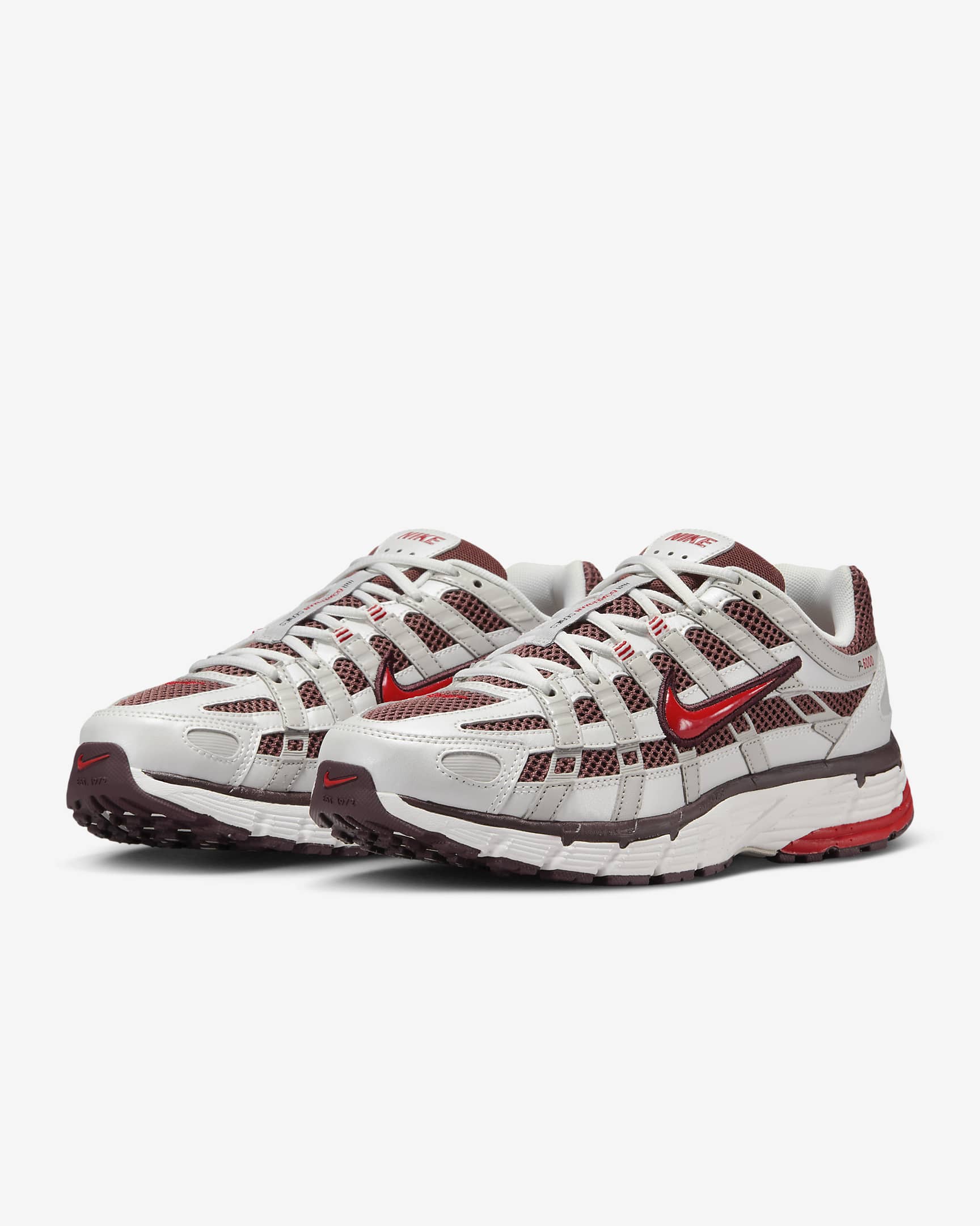 Nike P-6000 Shoes - Metallic Summit White/Dark Pony/Light Iron Ore/Fire Red