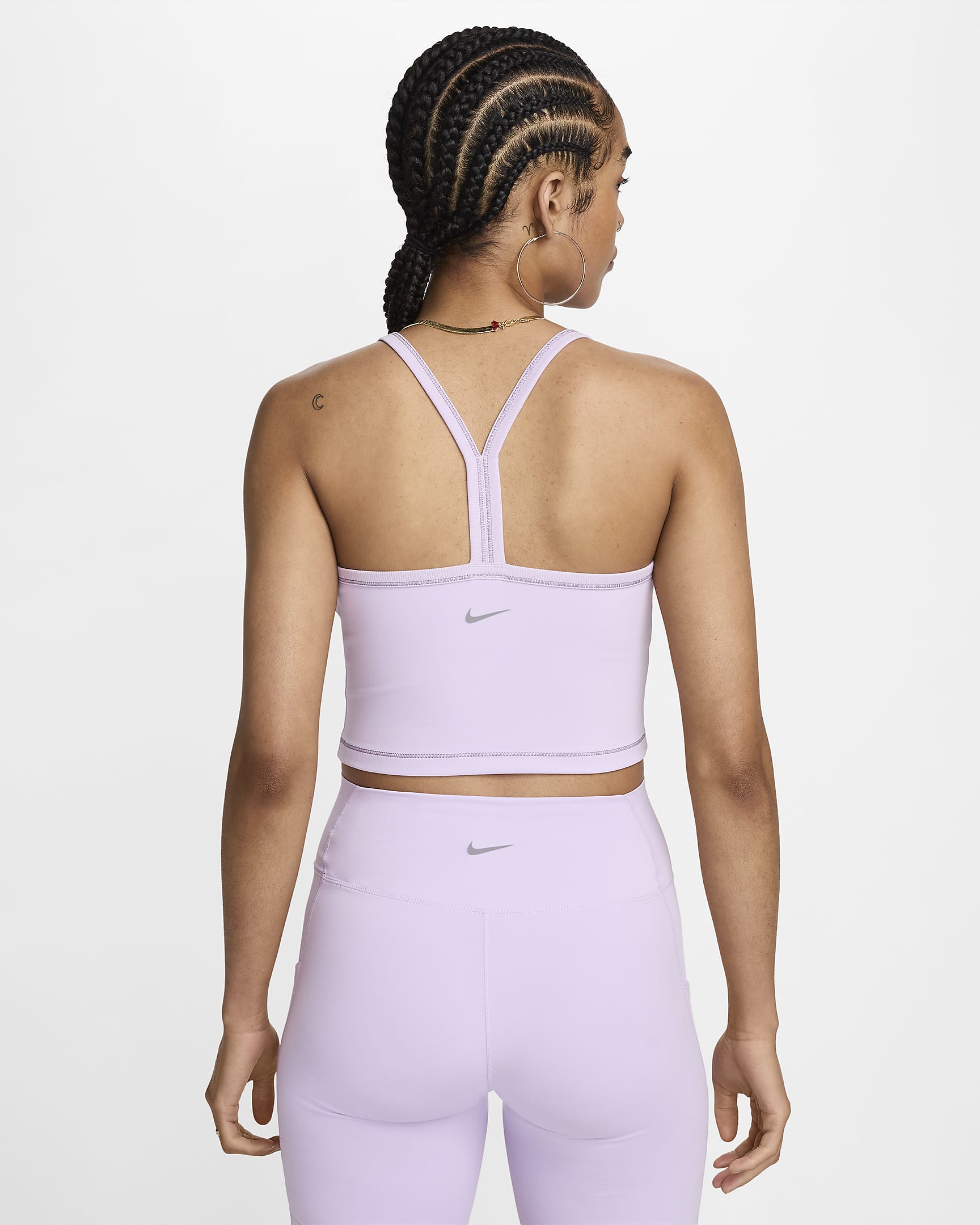 Nike One Fitted Women's Dri-FIT Cropped Tank Top - Lilac Bloom/Daybreak/Black