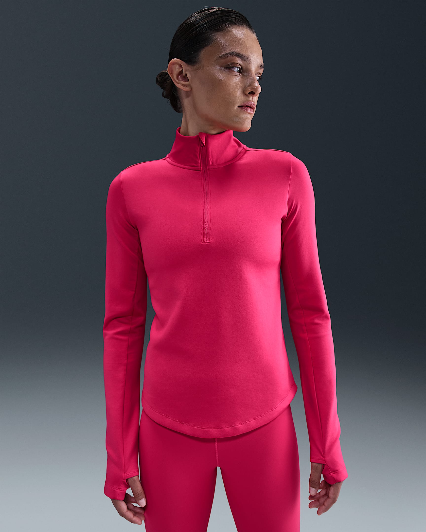 Nike One Women's Therma-FIT 1/2-Zip Mid Layer - Rush Pink