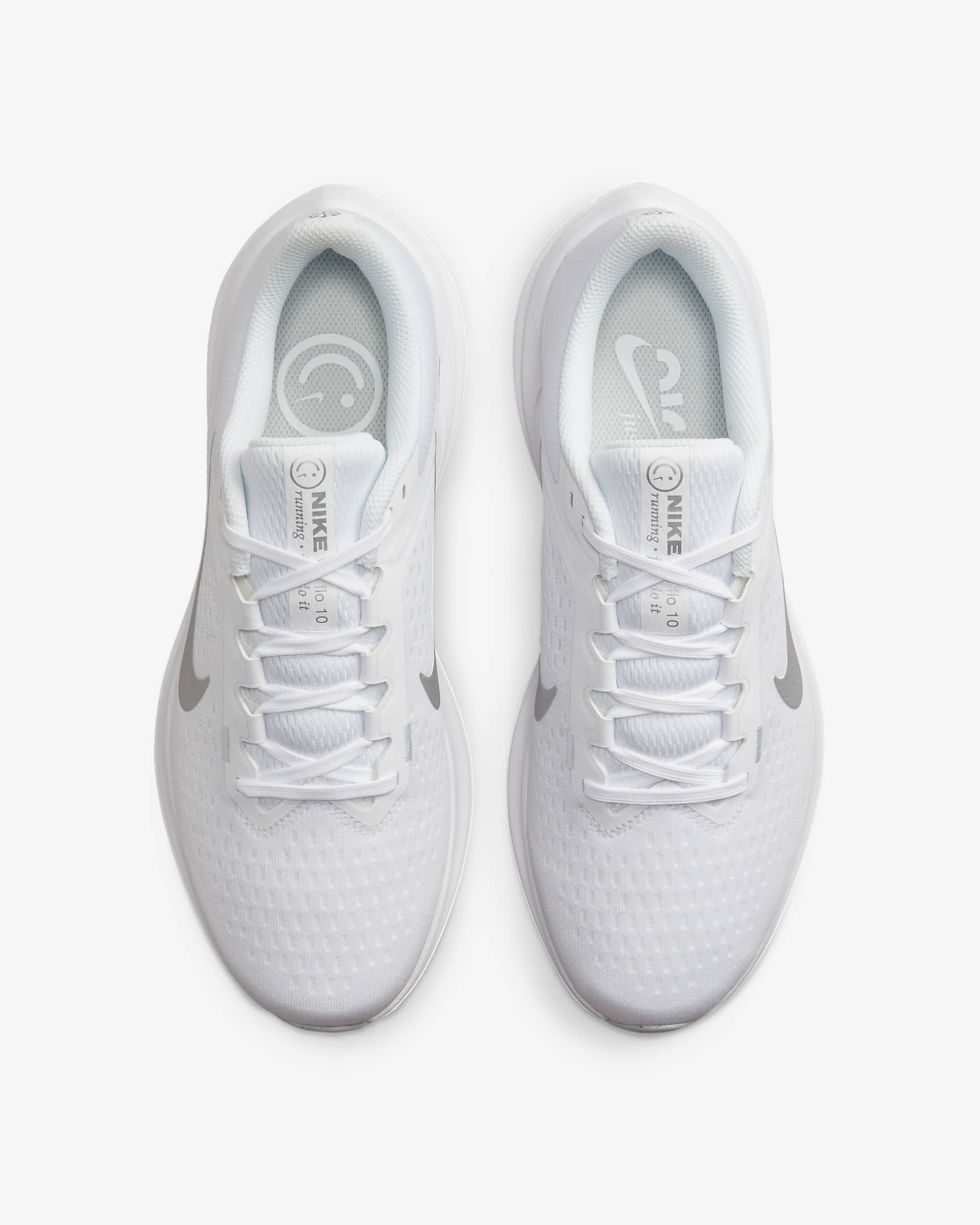 Nike Winflo 10 Women's Road Running Shoes - White/Pure Platinum/Metallic Silver