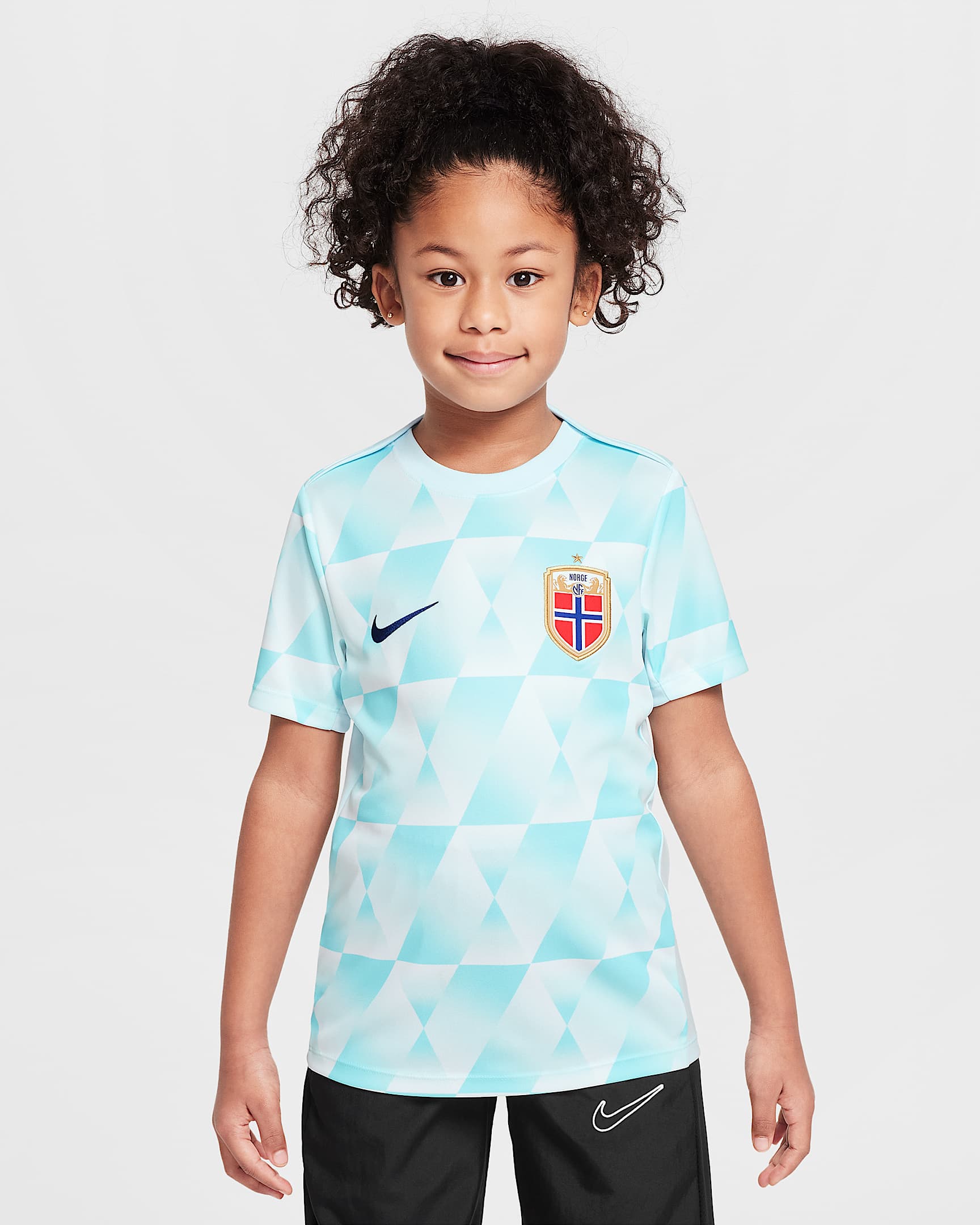 Norway Academy Pro Older Kids' Nike Dri-FIT Football Pre-Match Short-Sleeve Top - Glacier Blue/Blue Void