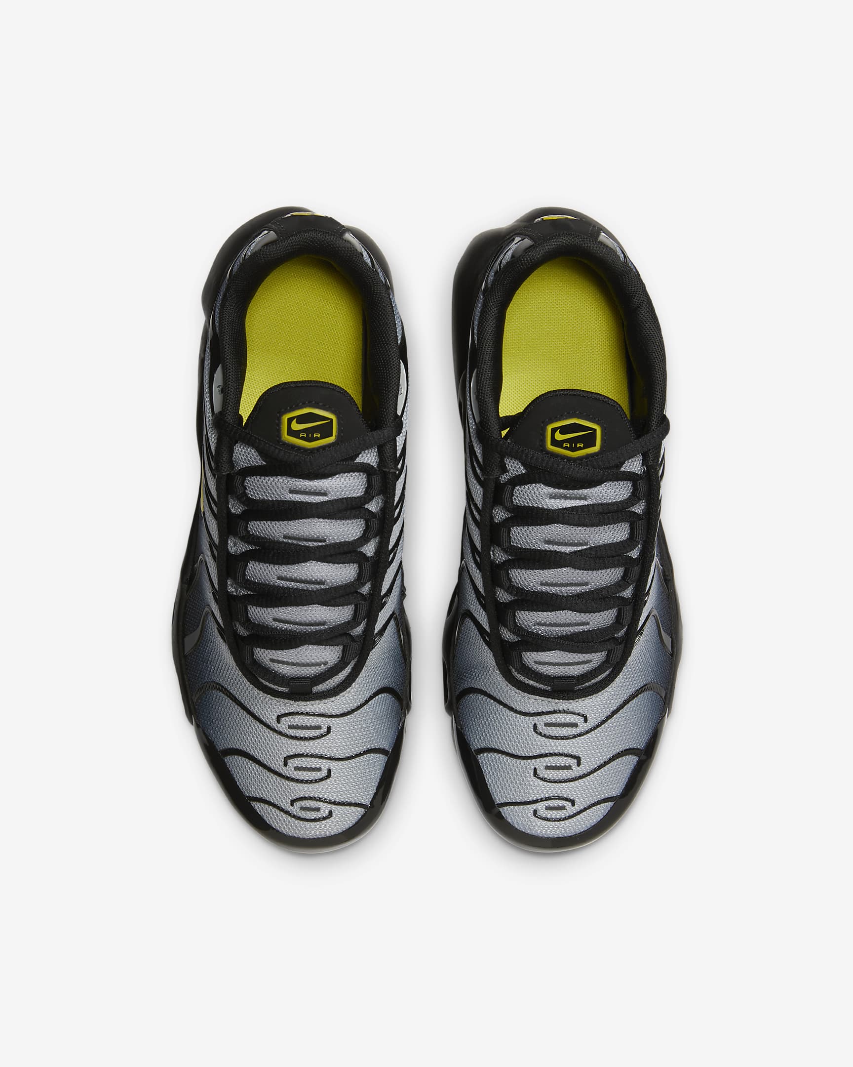 Tenis para niños grandes Nike Air Max Plus - Negro/Gris lobo/Amarillo opti