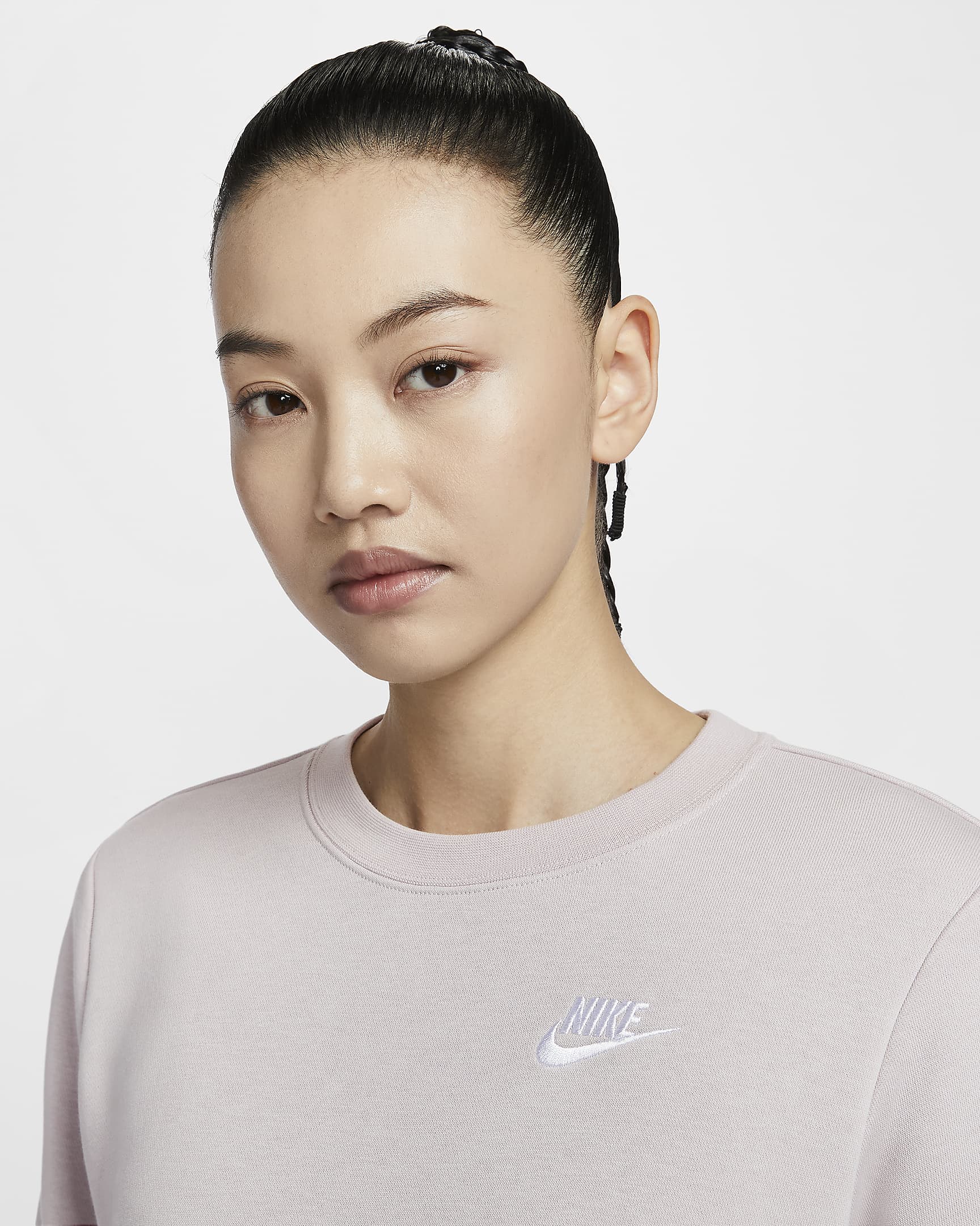 Nike Sportswear Club Fleece Women's Crew-Neck Sweatshirt - Platinum Violet/White