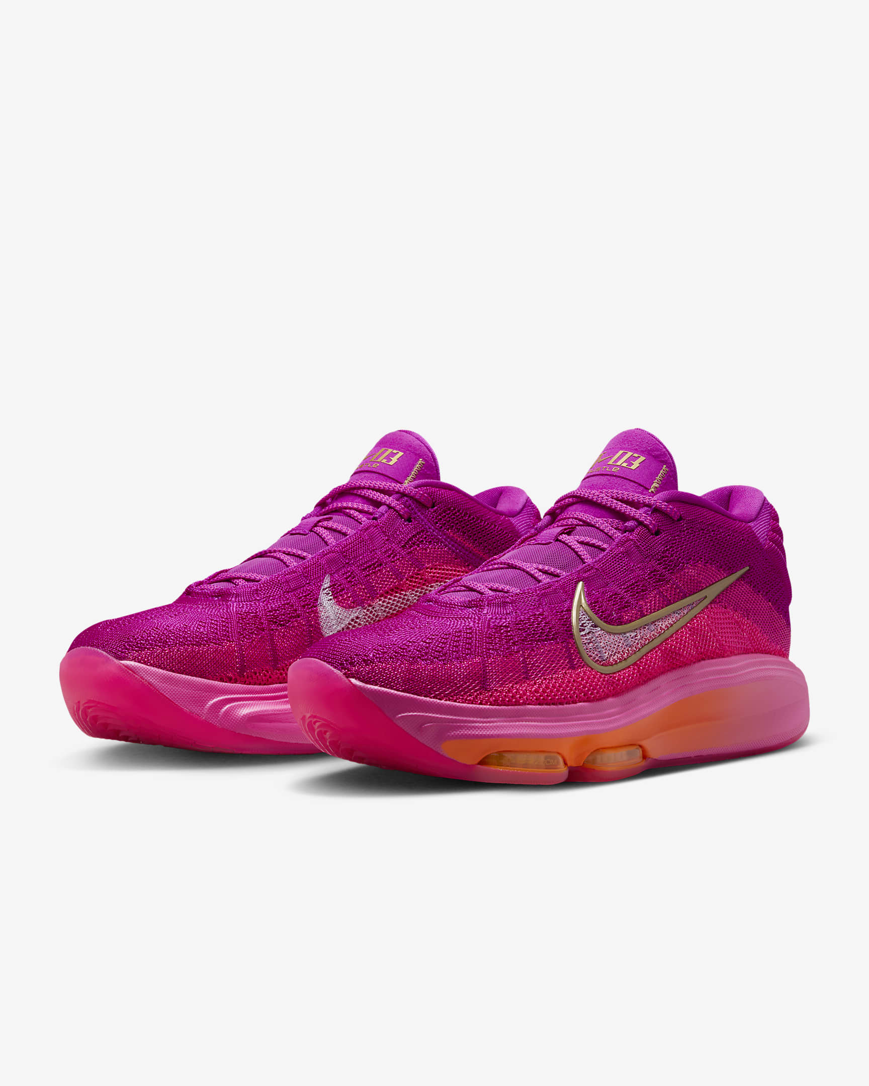 Nike G.T. Hustle 3 EP Basketball Shoes - Hyper Pink/Vivid Grape/Total Orange/White