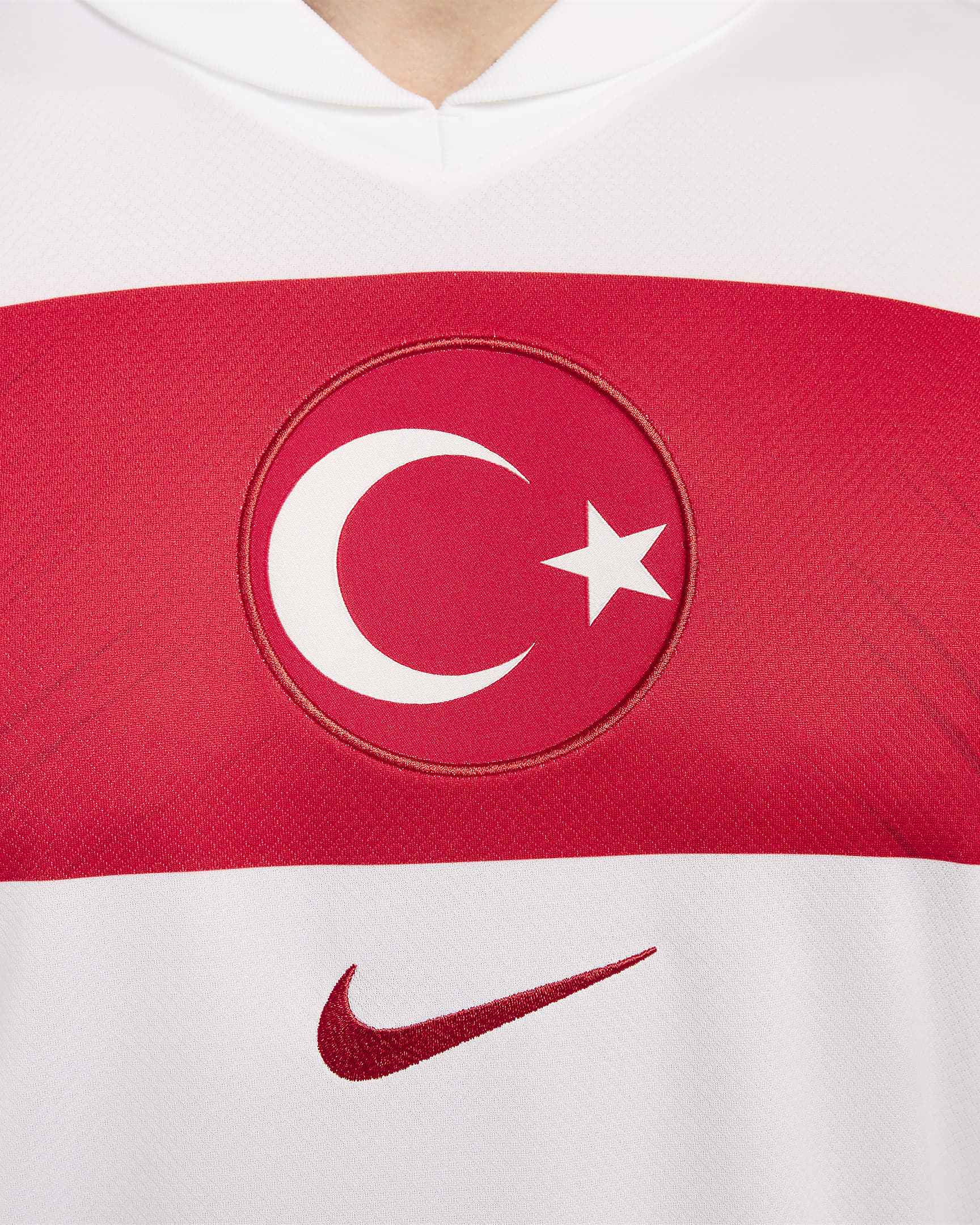 Tyrkiet 2024/25 Stadium Home Nike Dri-FIT Replica-fodboldtrøje til mænd - hvid/Sport Red/Sport Red