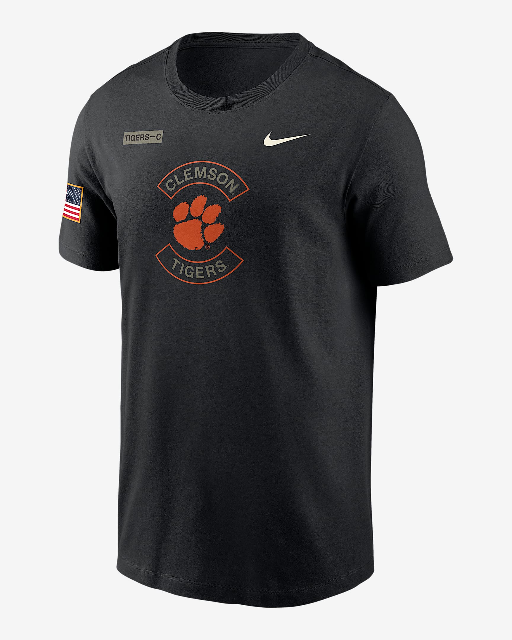 Playera universitaria Nike Dri-FIT para hombre Clemson Military Appreciation - Negro