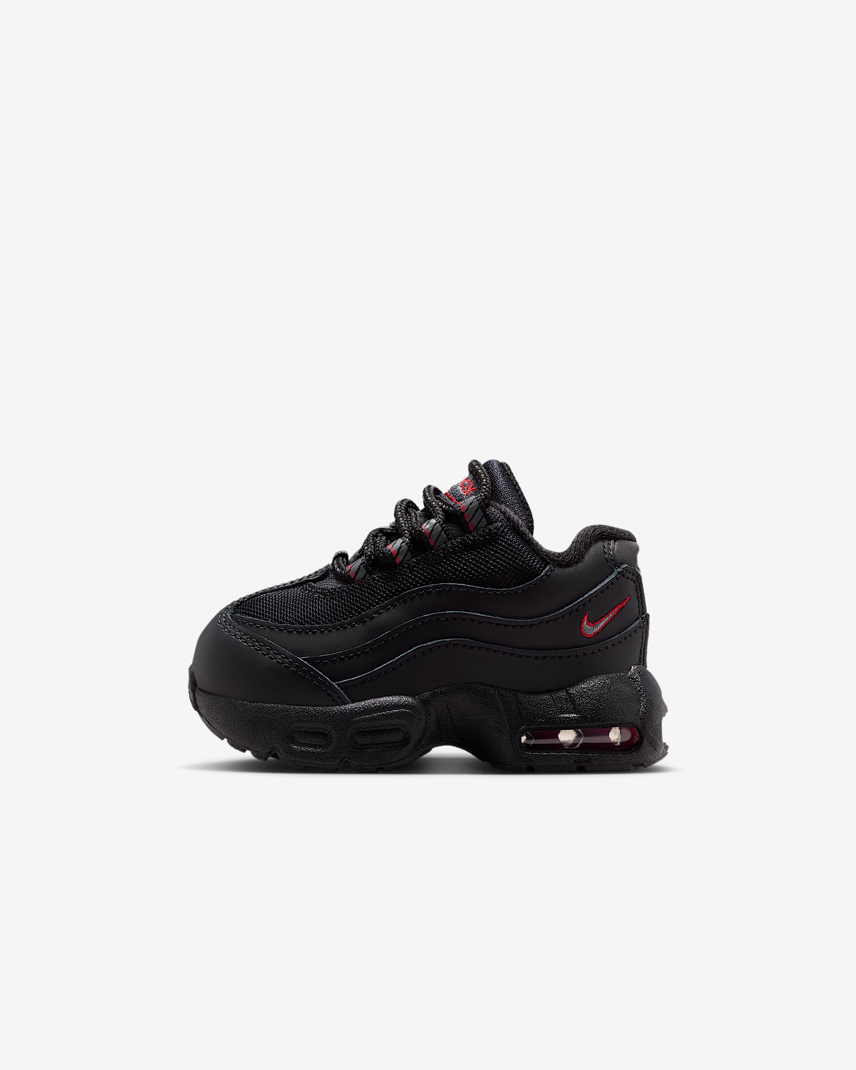 Nike Air Max 95 Recraft-sko til babyer/småbørn - sort/University Red/hvid/Smoke Grey