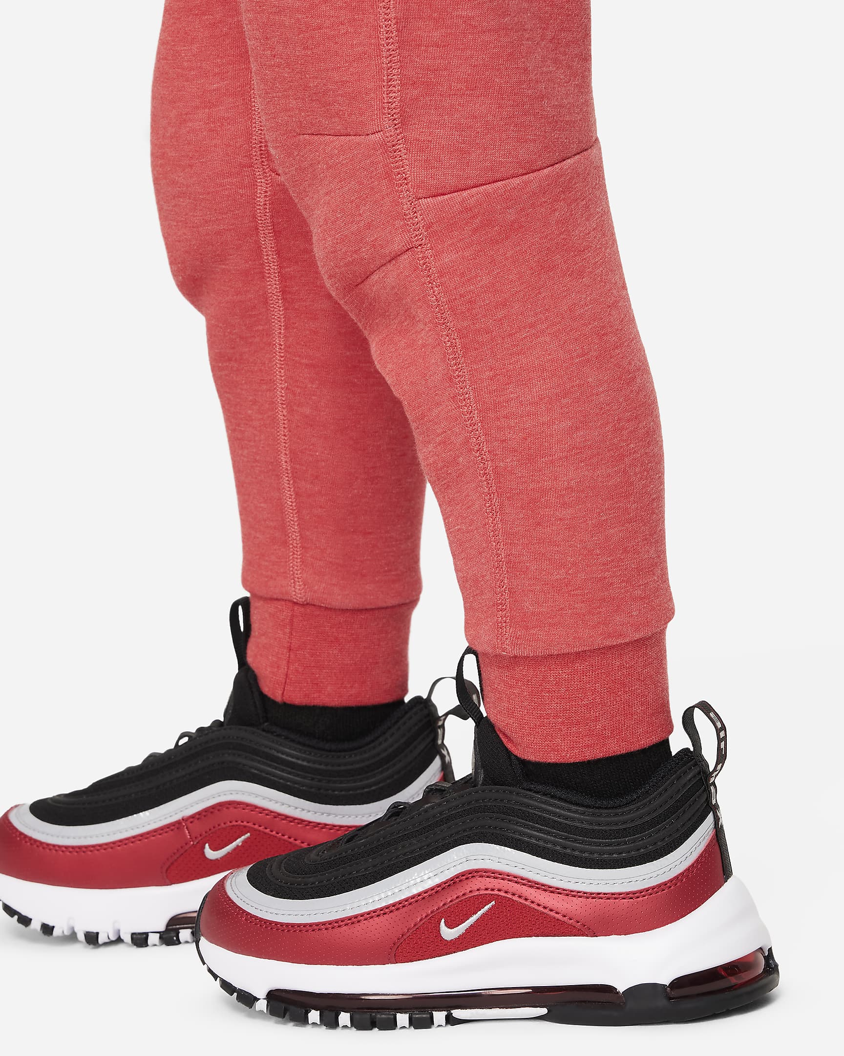 Nike Sportswear Tech Fleece Full-Zip Set Toddler 2-Piece Hoodie Set - Red Heather