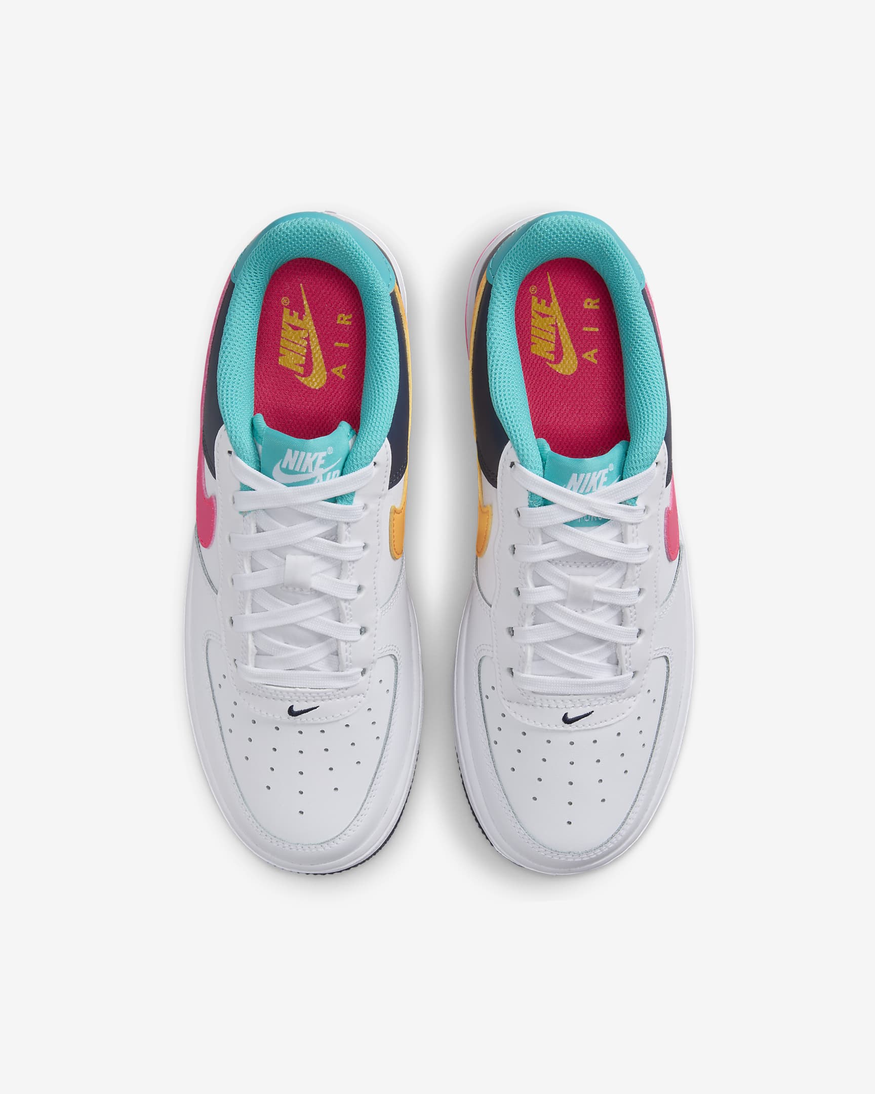 Chaussure Nike Air Force 1 pour ado - Blanc/Thunder Blue/Dusty Cactus/Racer Pink