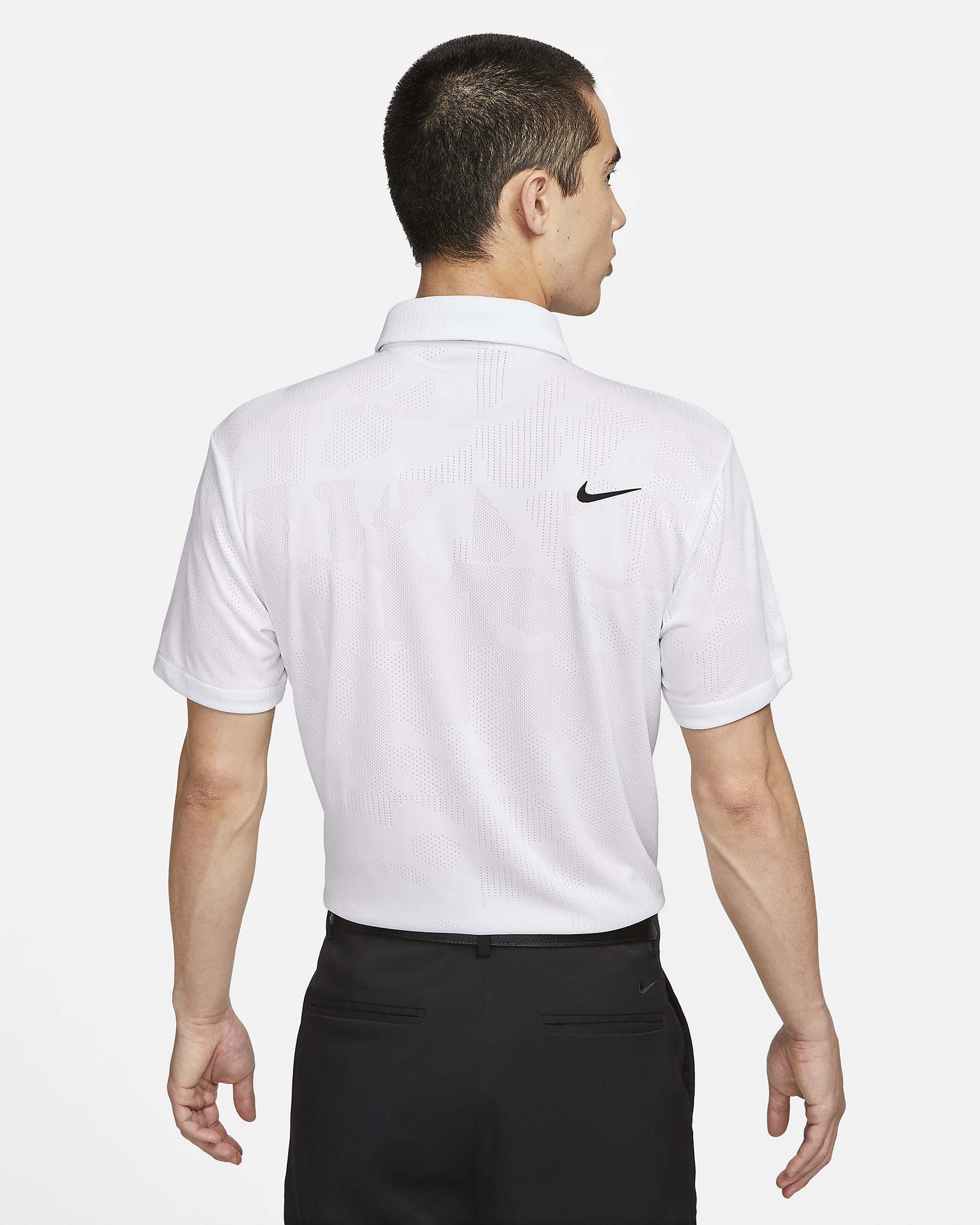 Nike Dri-FIT Tour Men's Jacquard Golf Polo - White/Black