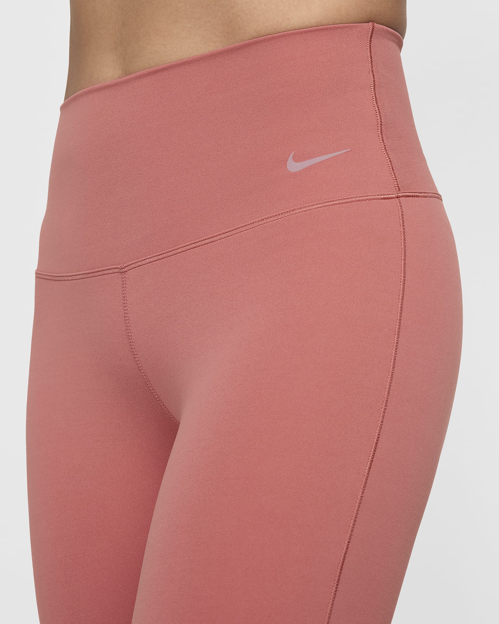 Leggings de tiro alto acampanados para mujer Nike Zenvy - Rosa cañón/Negro