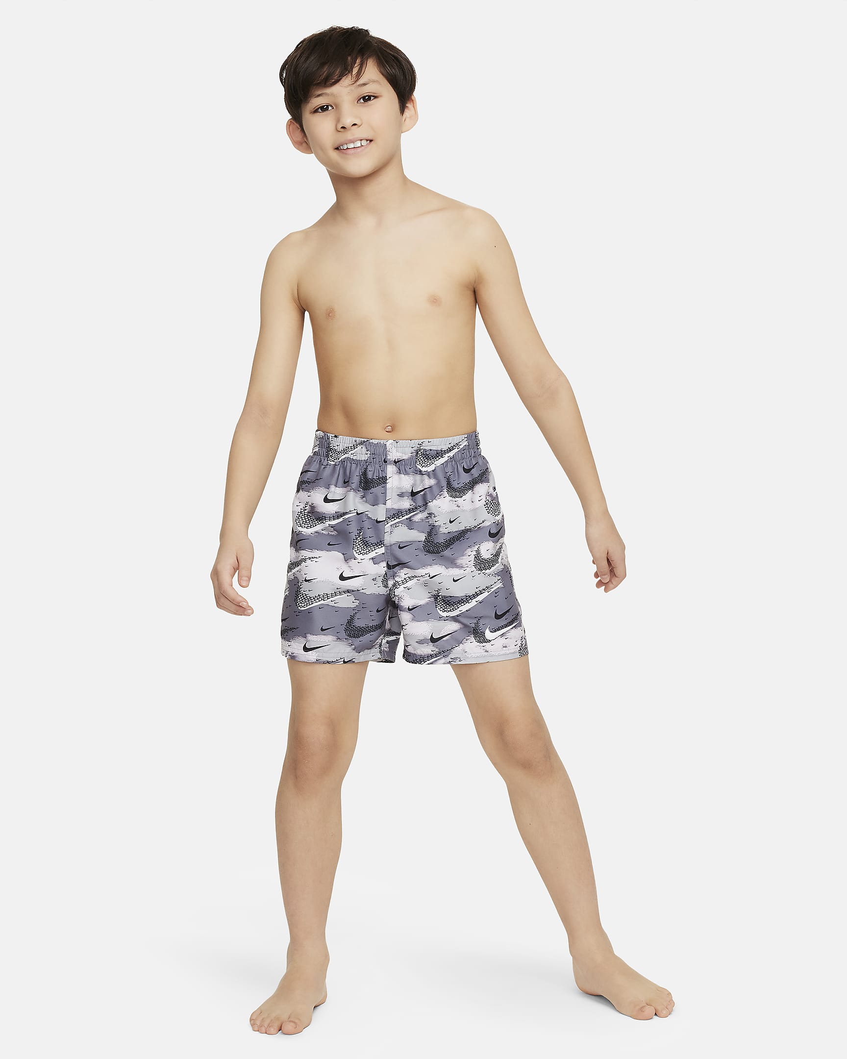 Shorts de vóleibol de 10 cm para niño talla grande Nike Swim Flock - Gris humo