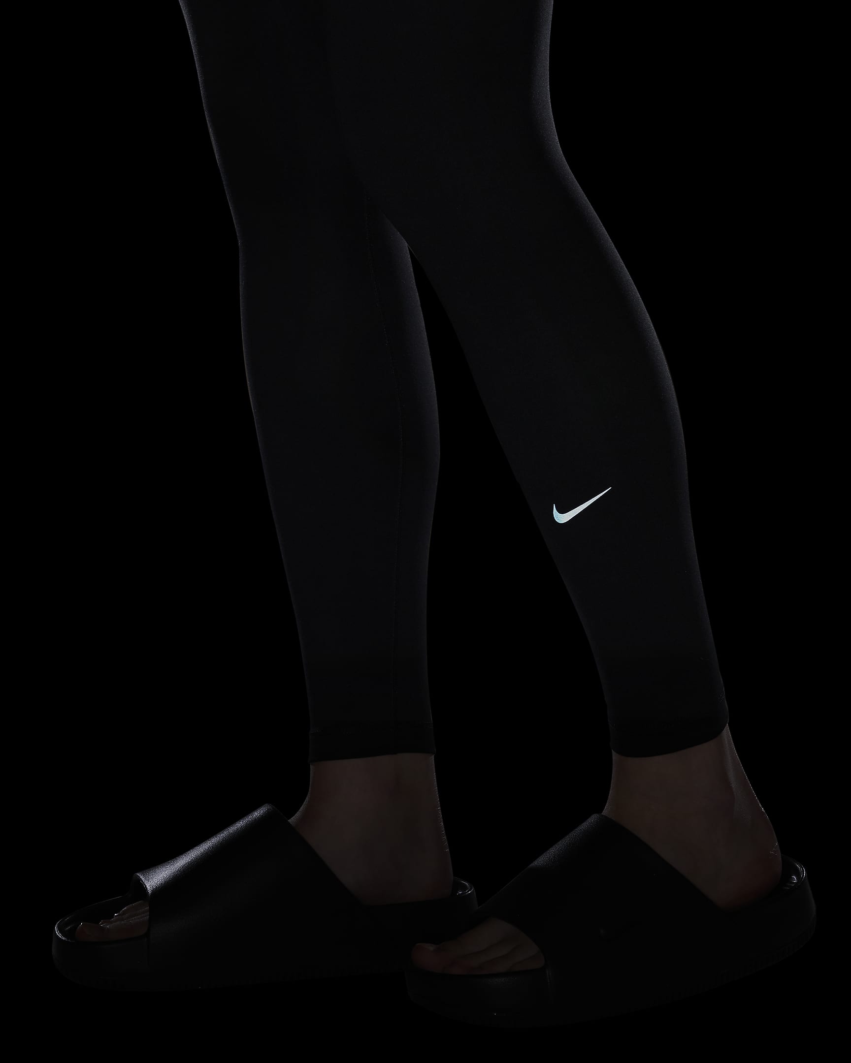 Nike One Leggings in voller Länge mit hohem Bund für Damen - Schwarz/Schwarz