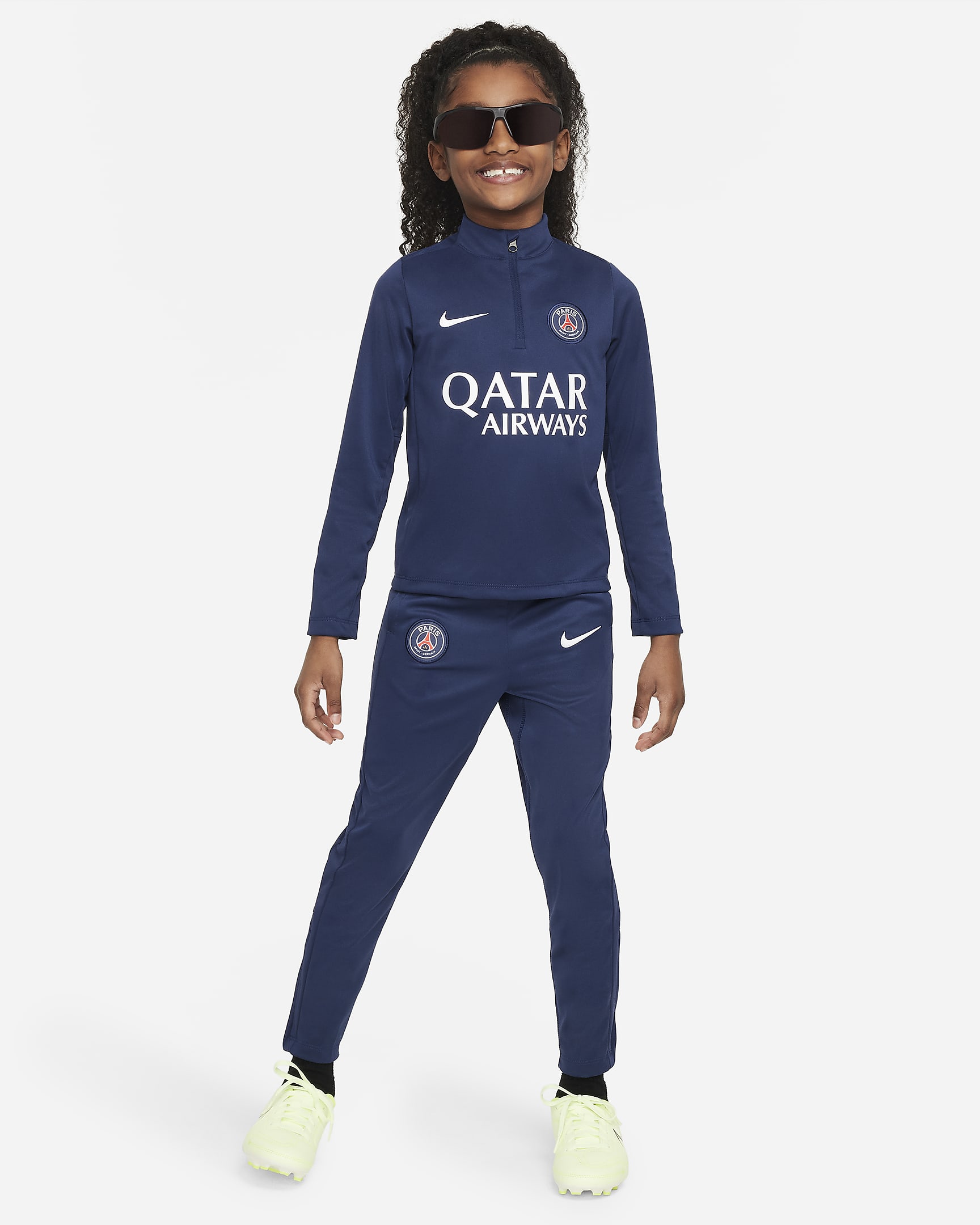 Paris Saint-Germain Academy Pro Younger Kids' Nike Dri-FIT Football Knit Pants - Midnight Navy/White