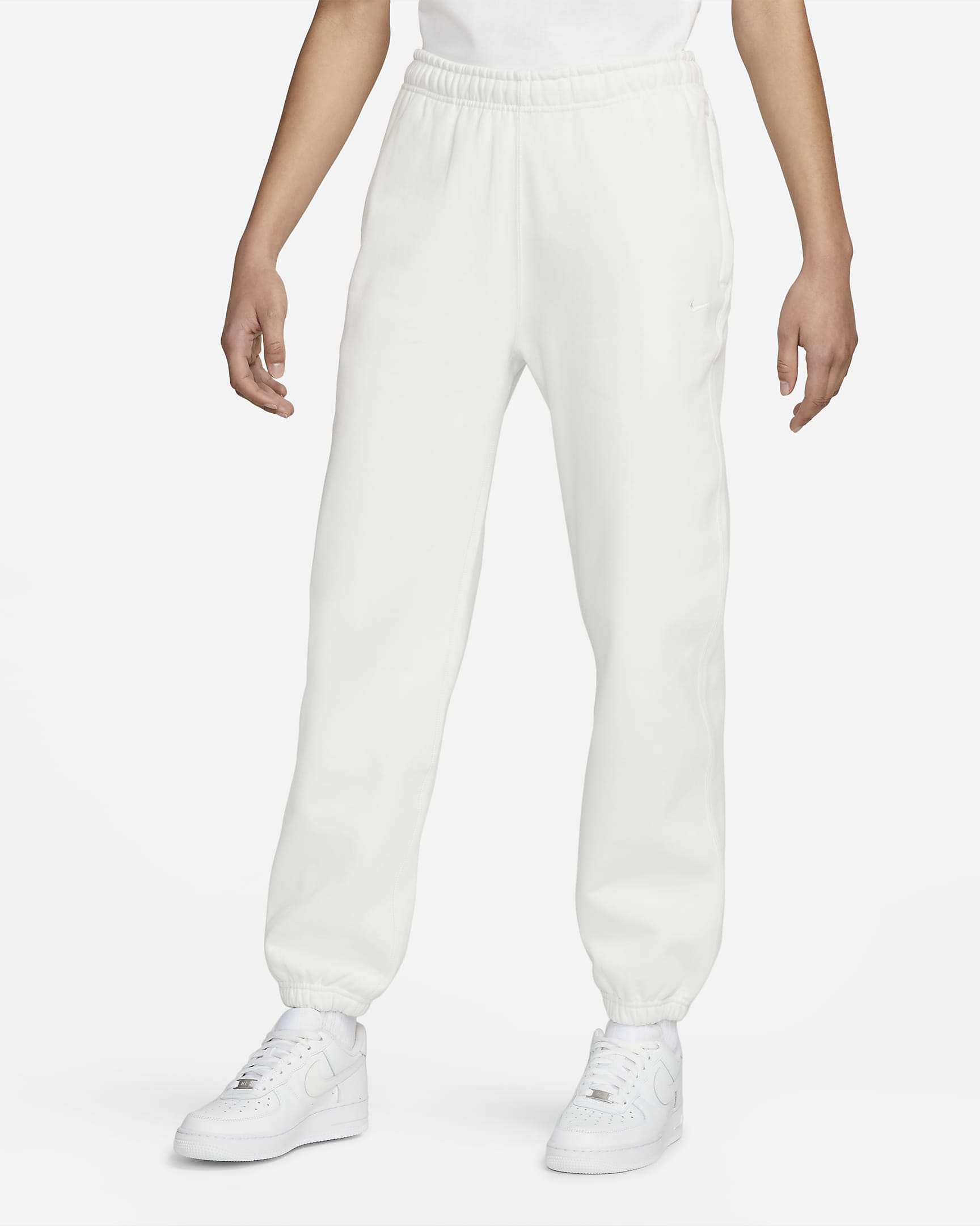 Nike Solo Swoosh Women's Fleece Trousers - Summit White/White