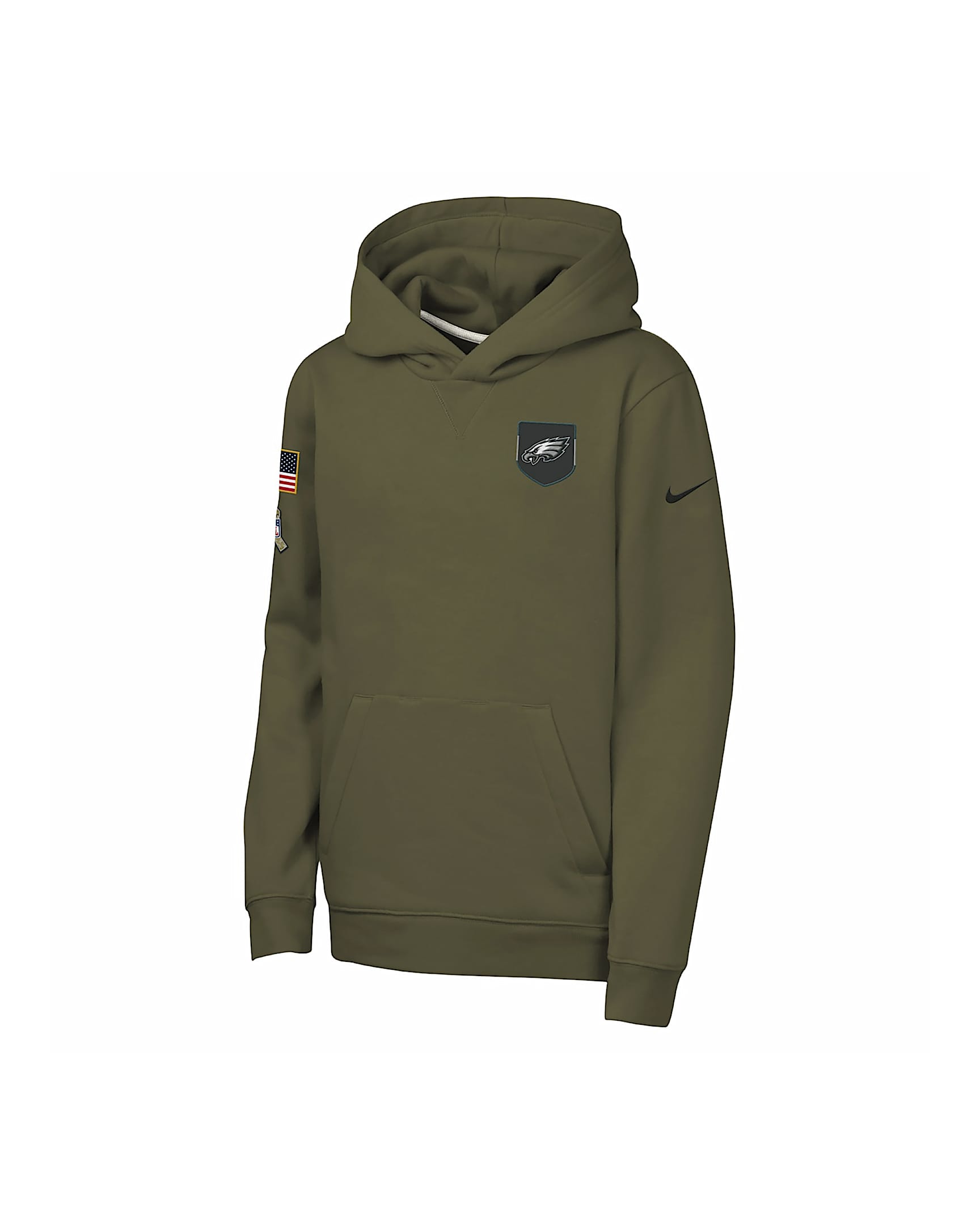 Nike Club Fleece (NFL Philadelphia Eagles) Big Kids' "Salute to Service" Pullover Hoodie - Olive