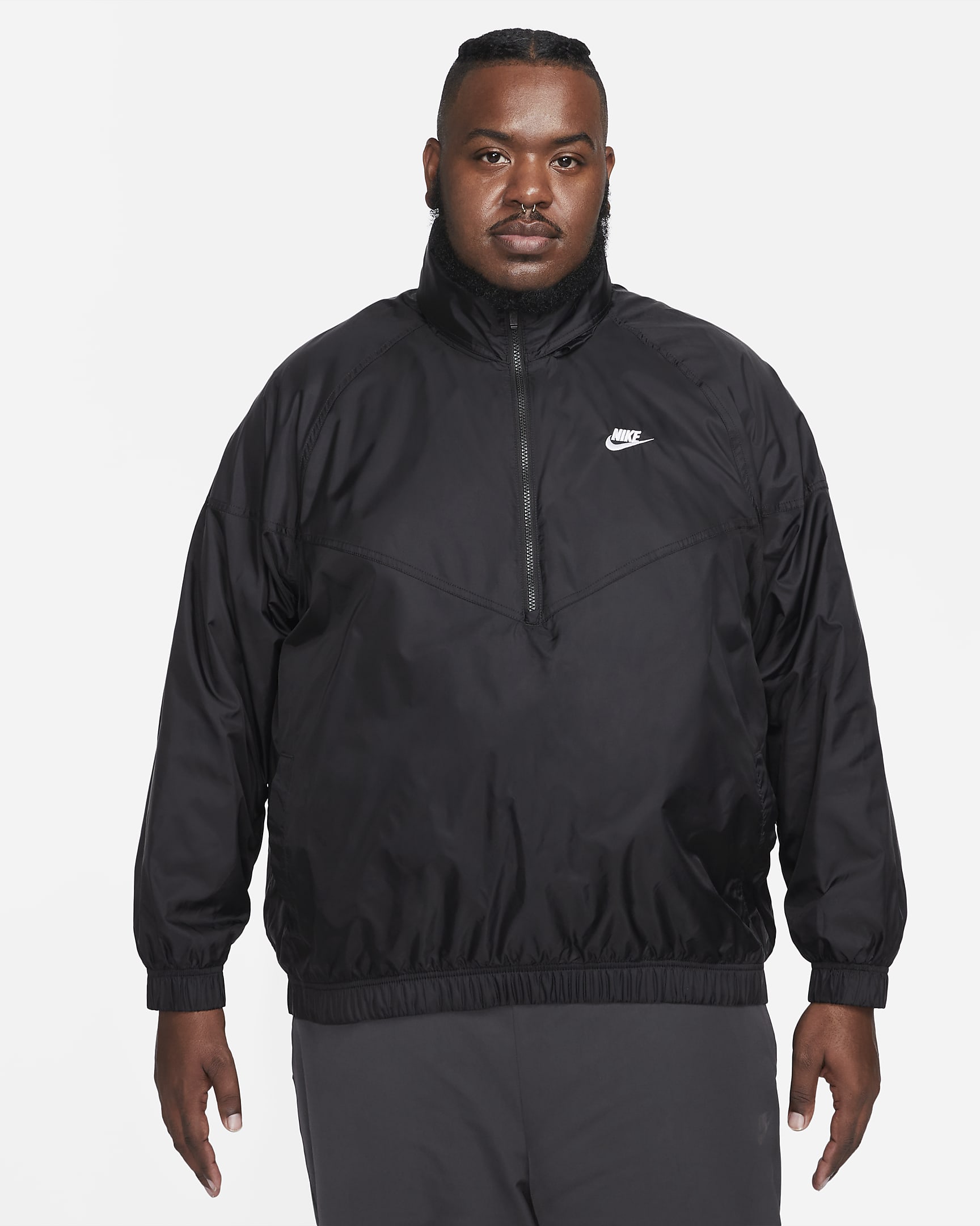 Chamarra tipo anorak para hombre Nike Windrunner - Negro/Blanco