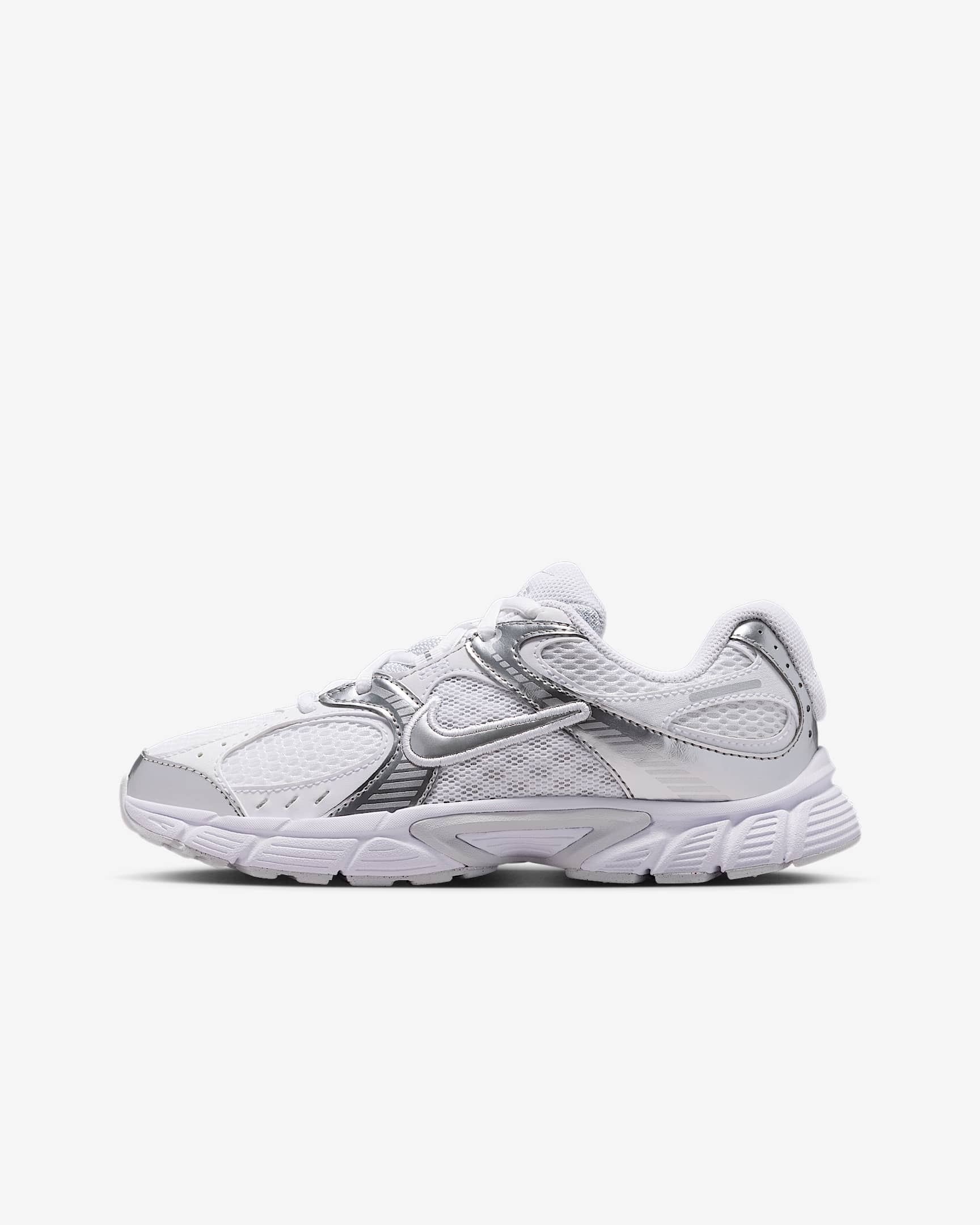 Nike V5 RNR Big Kids' Shoes - White/Pure Platinum/White/Metallic Silver