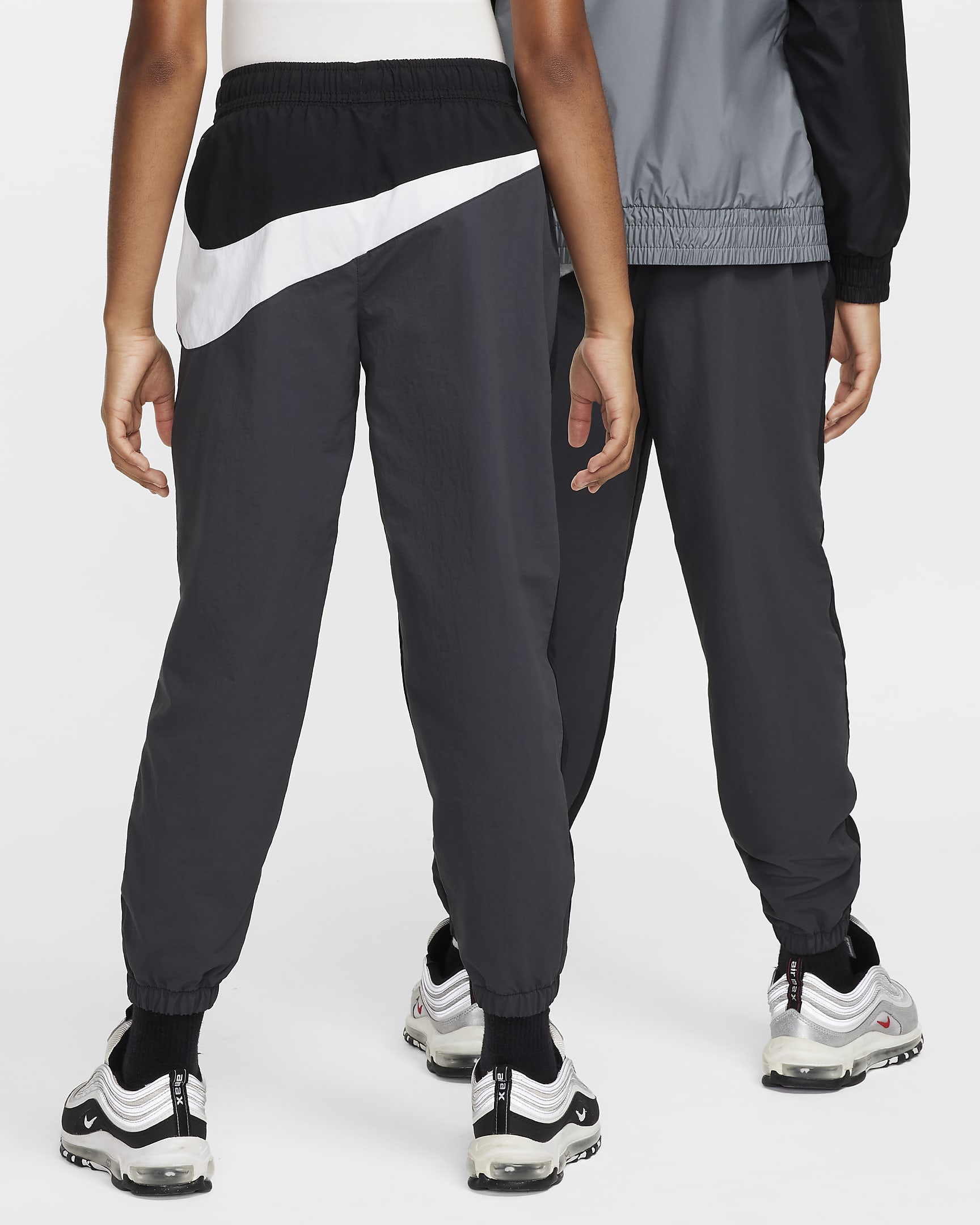 Nike Sportswear Amplify Older Kids' Woven Joggers - Black/Dark Smoke Grey/White