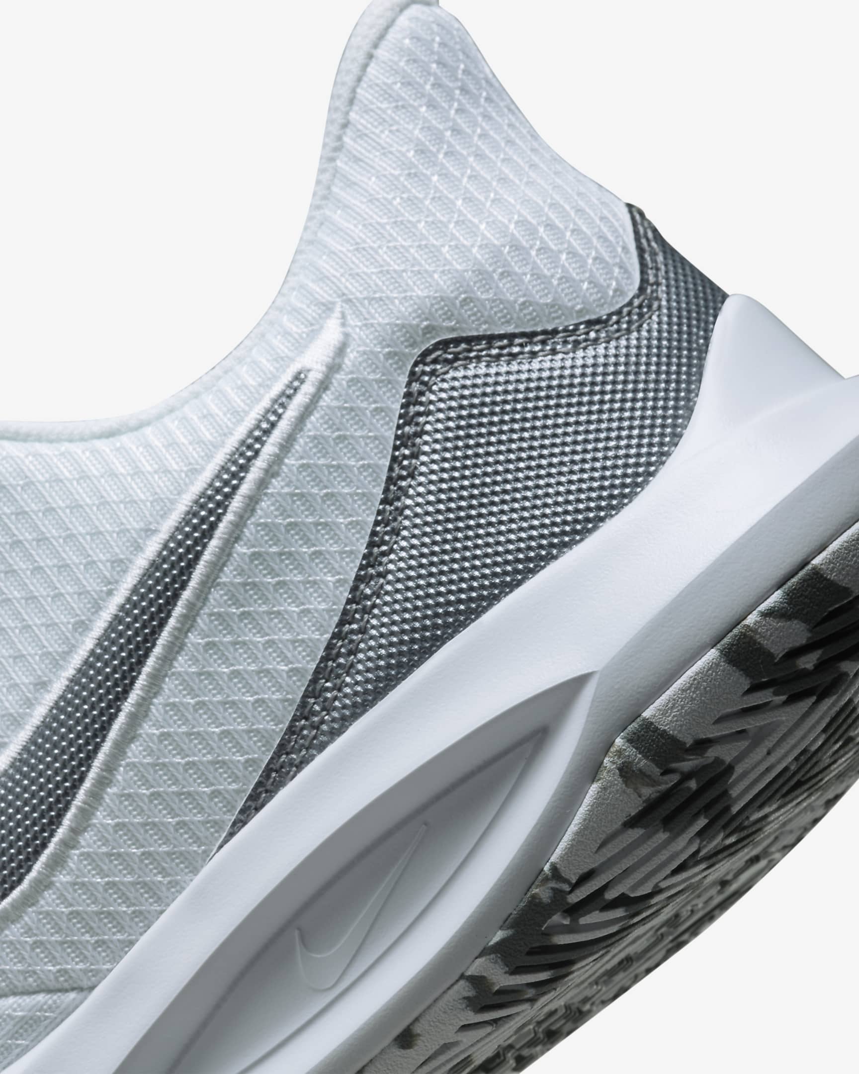 Nike Precision 5 Basketball Shoes - White/Wolf Grey/Cool Grey/Metallic Cool Grey