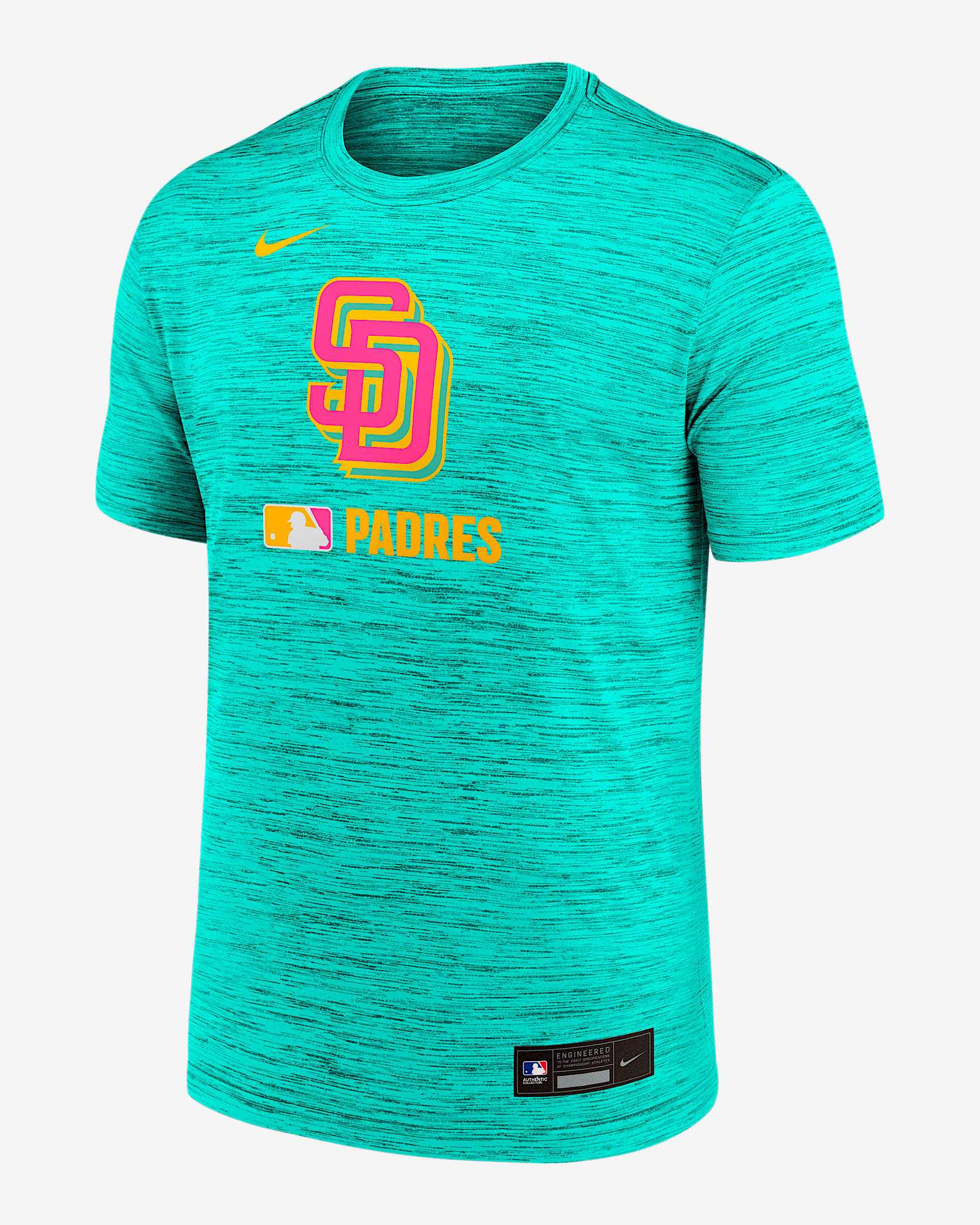 San Diego Padres Authentic Collection City Connect Velocity Men's Nike Dri-FIT MLB T-Shirt - Mint