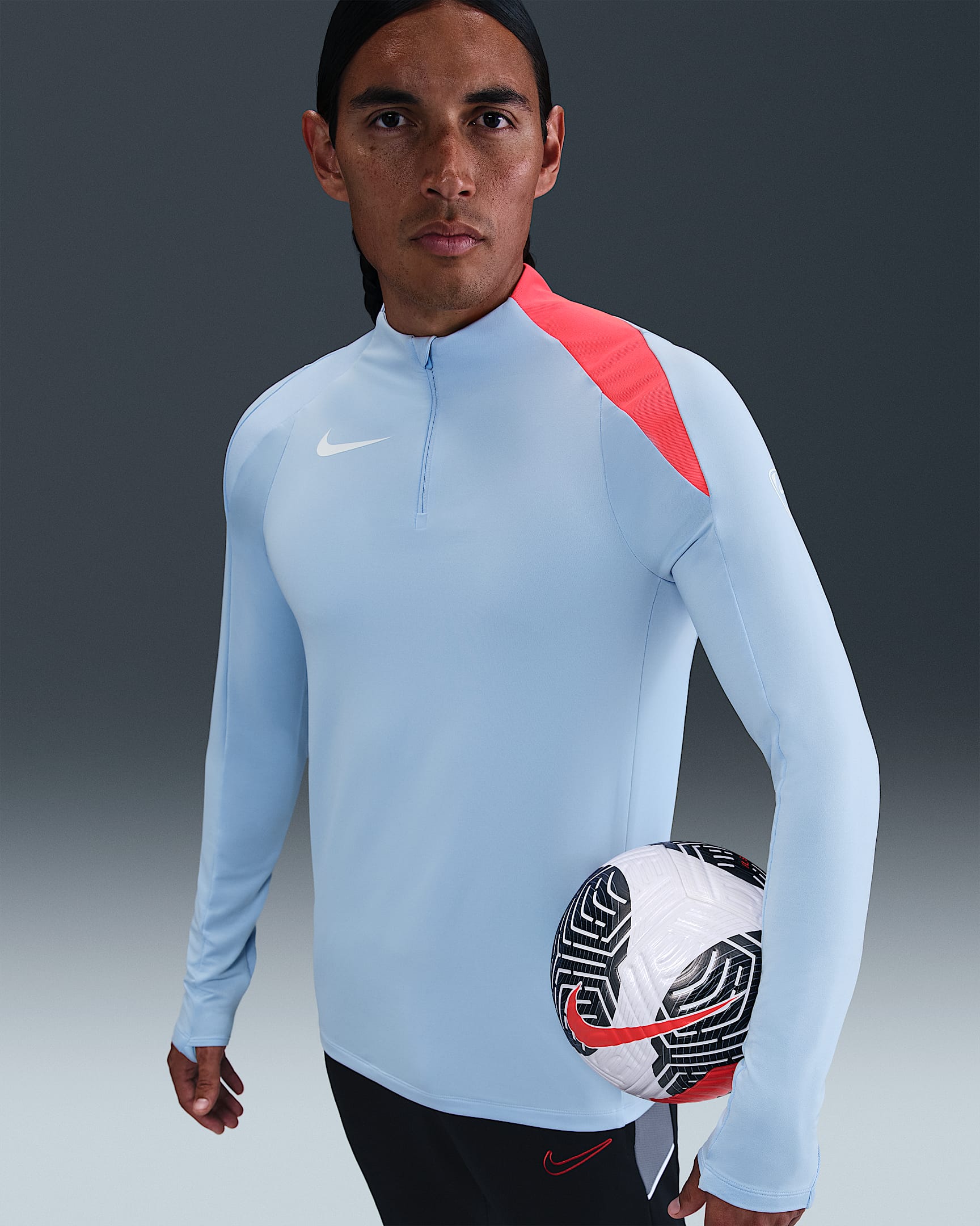 Fotbollsträningströja Nike Strike Dri-FIT för män - Royal Tint/Royal Tint/Bright Crimson/Vit