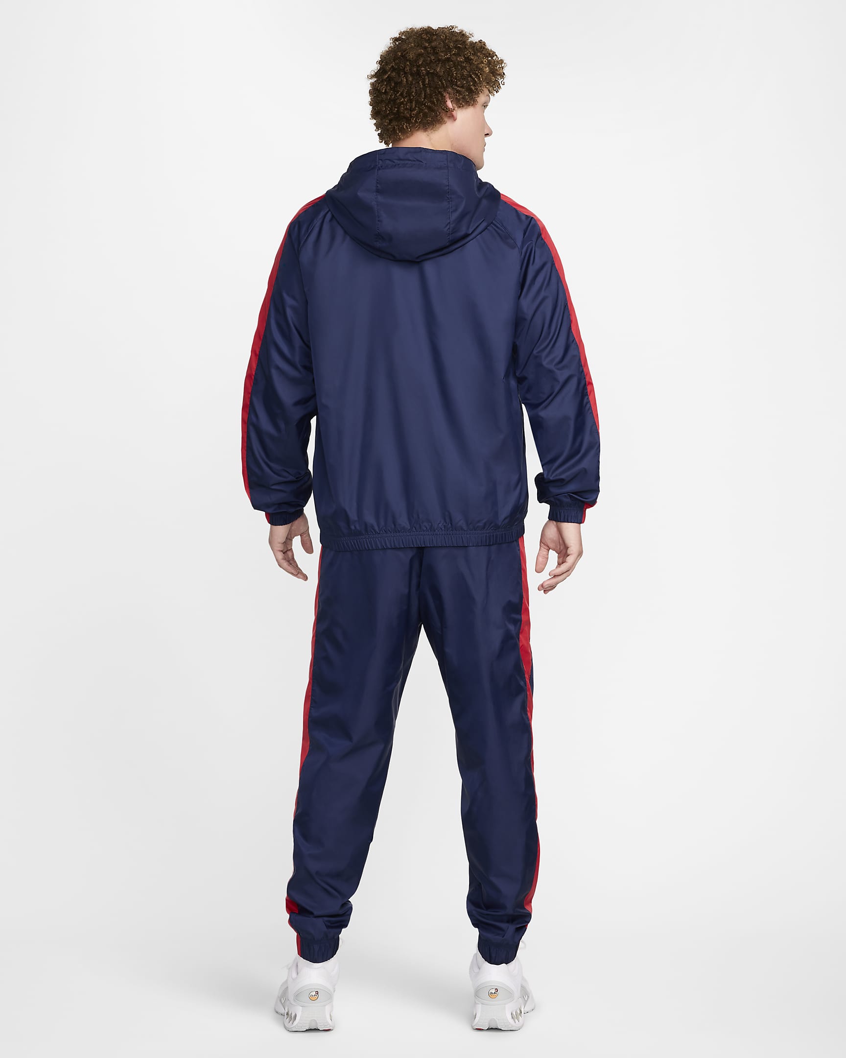 Paris Saint-Germain Nike vevd fotballtracksuit med hette til herre - Midnight Navy/University Red/University Red