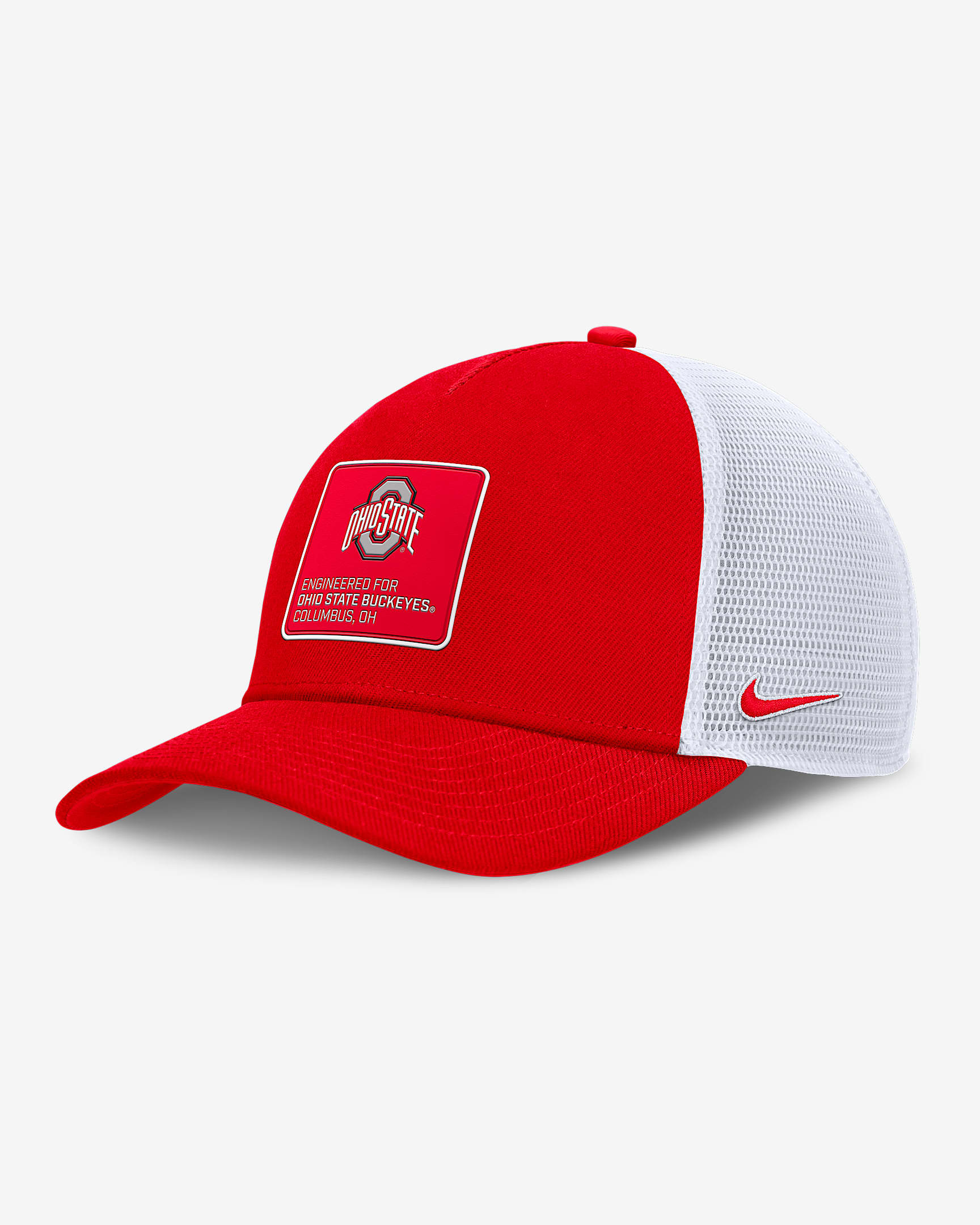 Gorra de rejilla universitaria Nike ajustable para hombre Ohio State On-Field Rise Engineered - Escarlata