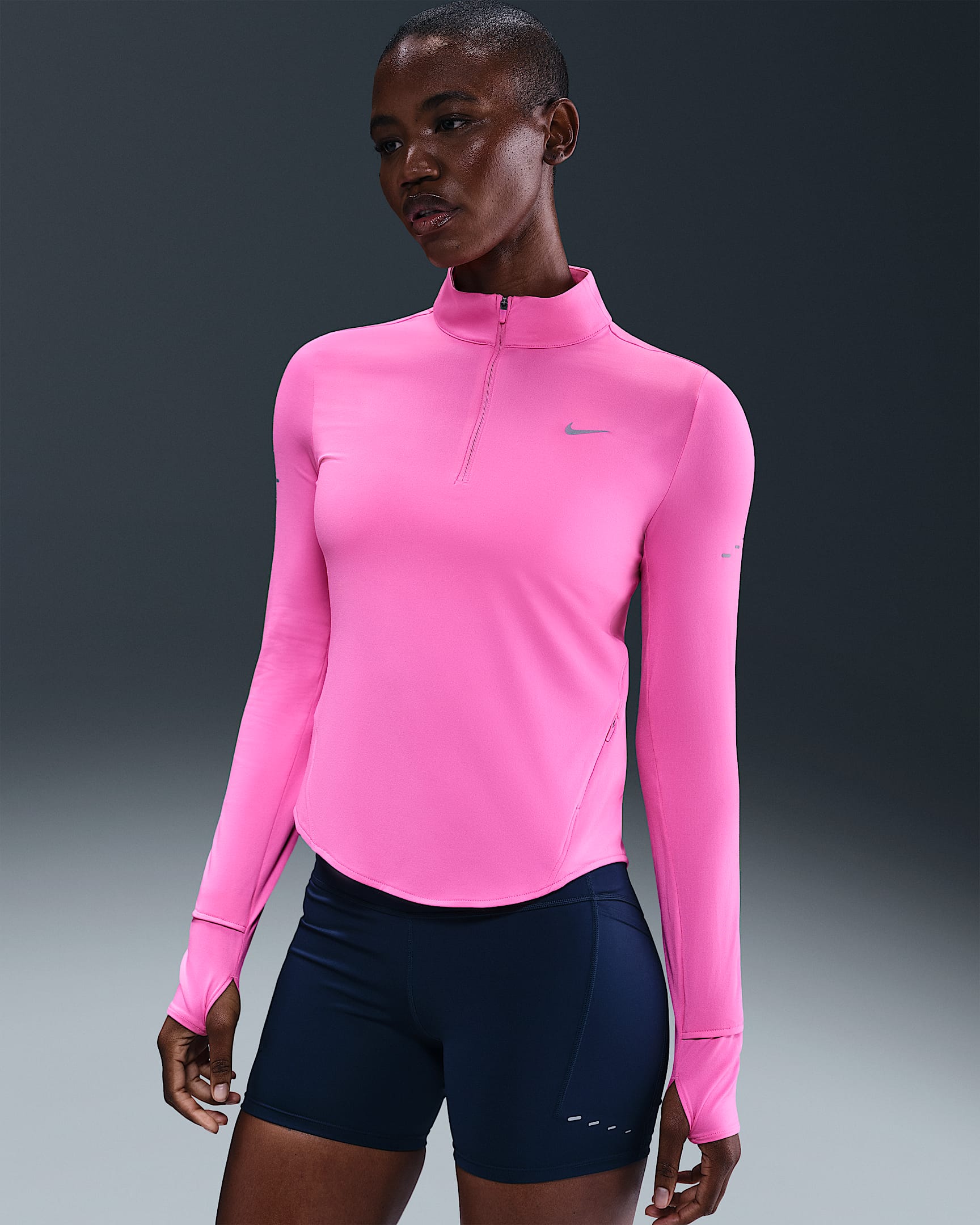 Nike Swift Women's Dri-FIT UV 1/4-Zip Running Top - Playful Pink