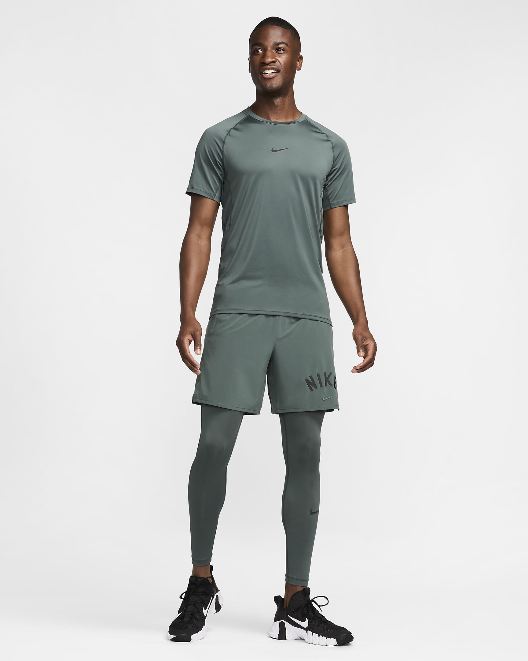 Ανδρικό κολάν fitness Dri-FIT Nike Pro - Vintage Green/Μαύρο