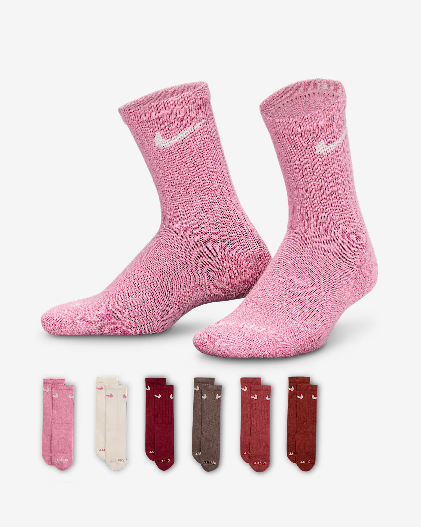 Nike Dri-FIT Performance Basics Calcetines largos (6 pares) - Niño/a pequeño/a - Elemental Pink
