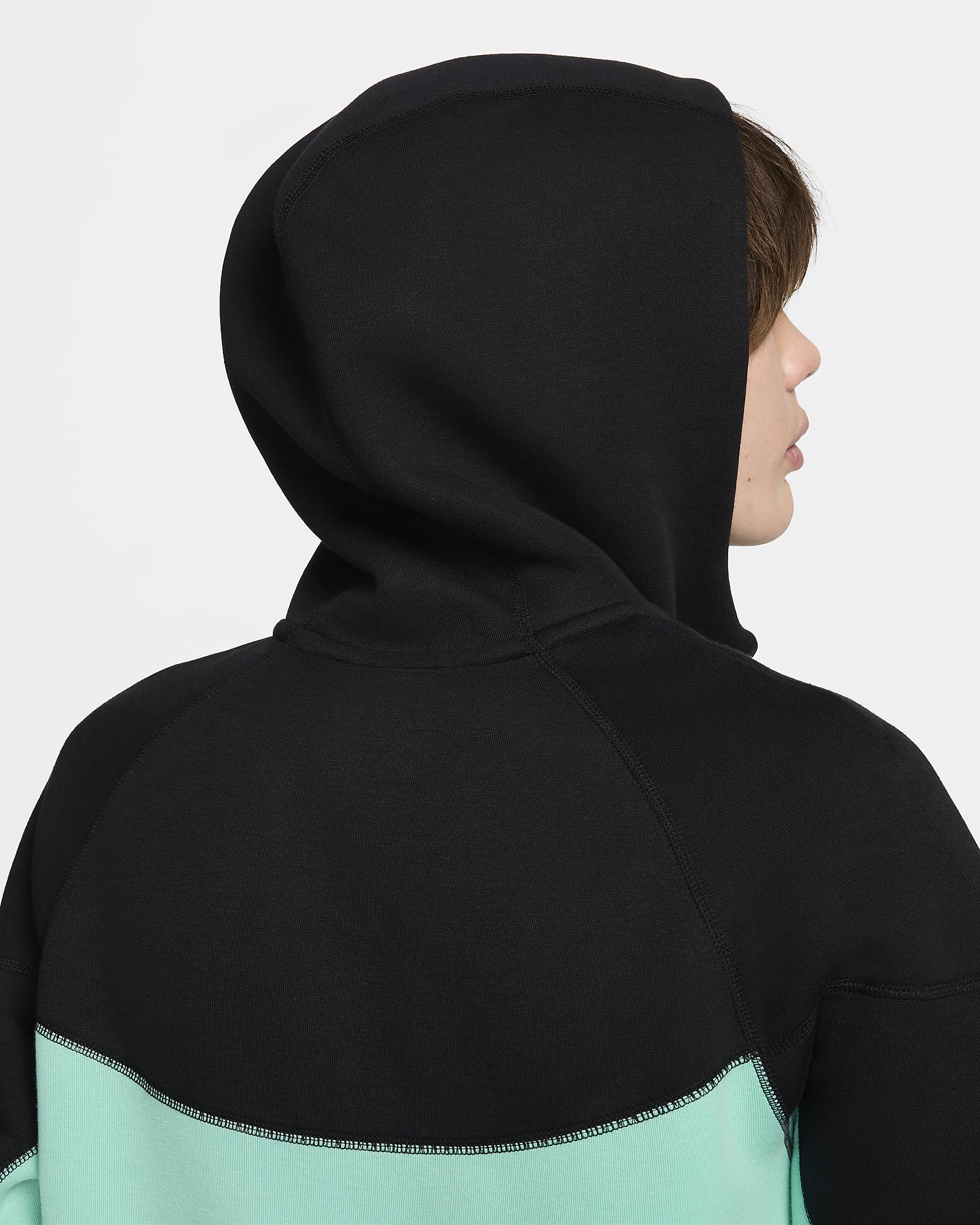 Huvtröja med hel dragkedja Nike Sportswear Tech Fleece Windrunner för män - Emerald Rise/Svart