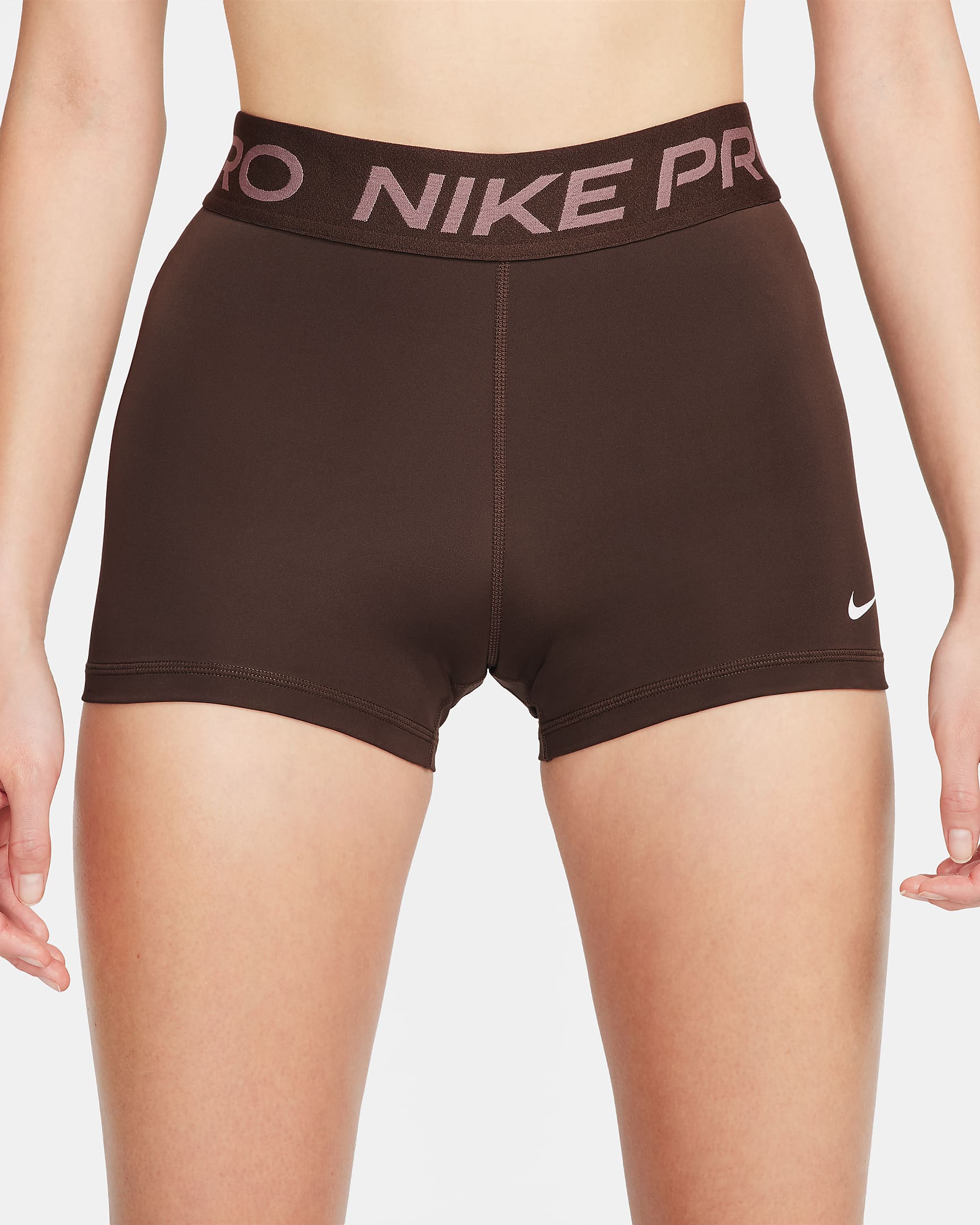 Spodenki damskie Nike Pro 8 cm - Baroque Brown/Biel