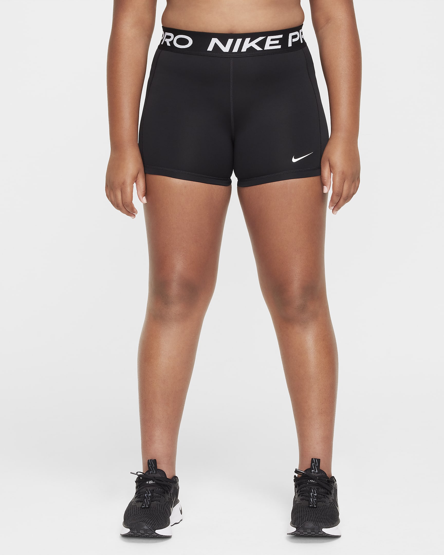 Nike Pro Leak Protection: Period Girls' Shorts (Extended Size) - Black/White