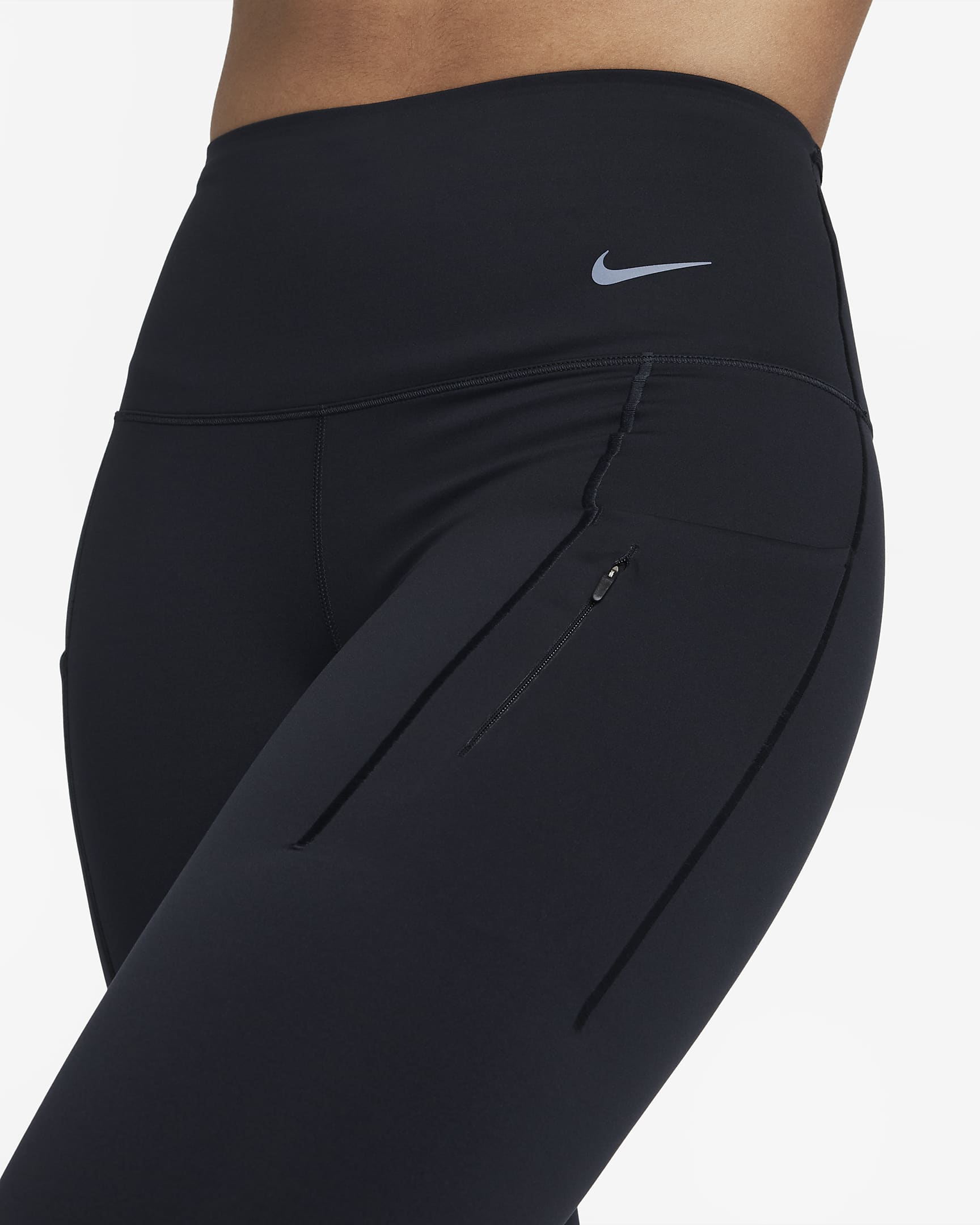 Dámské 7/8 legíny Nike Go Therma-FIT s vysokým pasem a kapsami - Černá/Černá