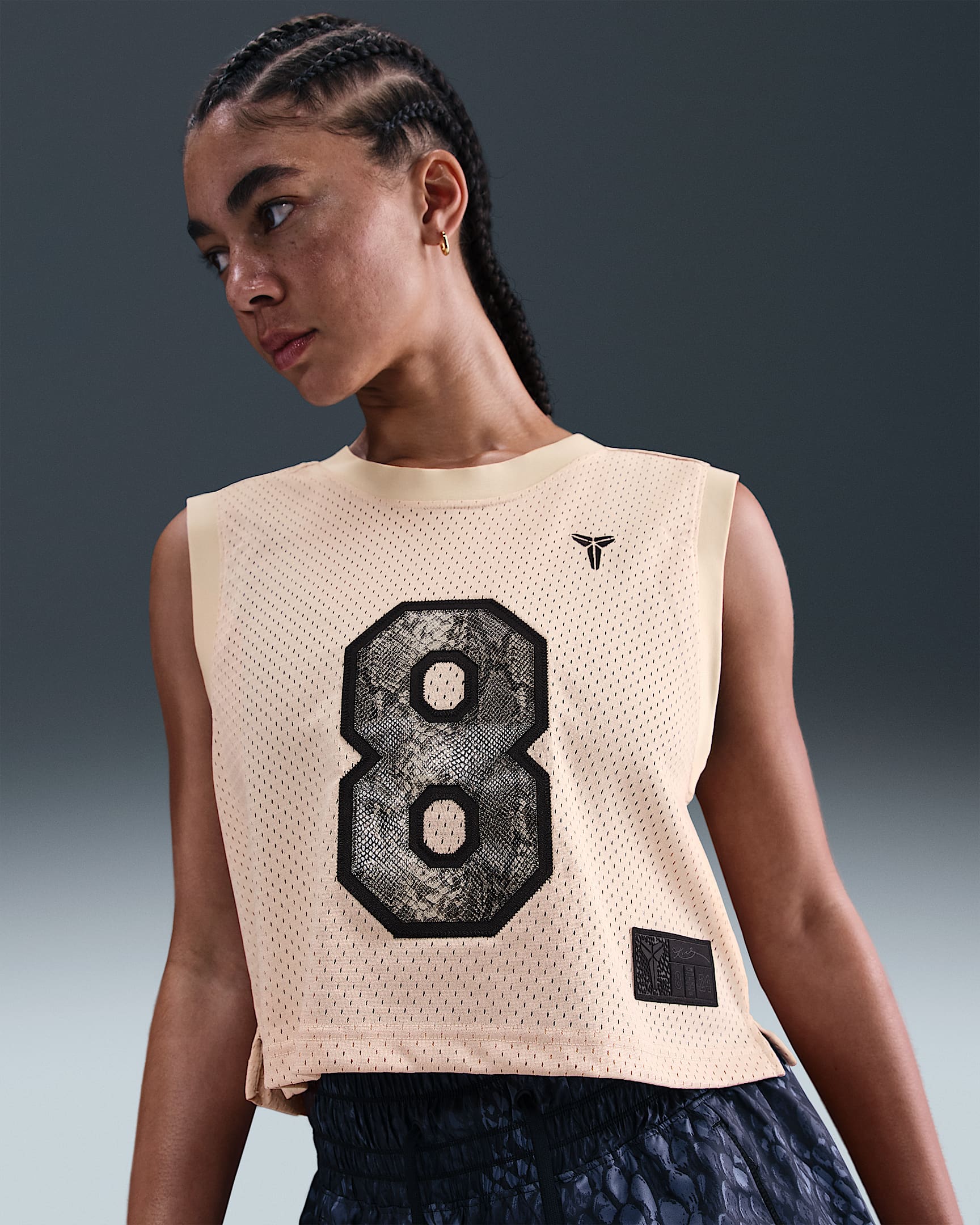 Kobe Women's Cropped Jersey - Sanddrift/Black