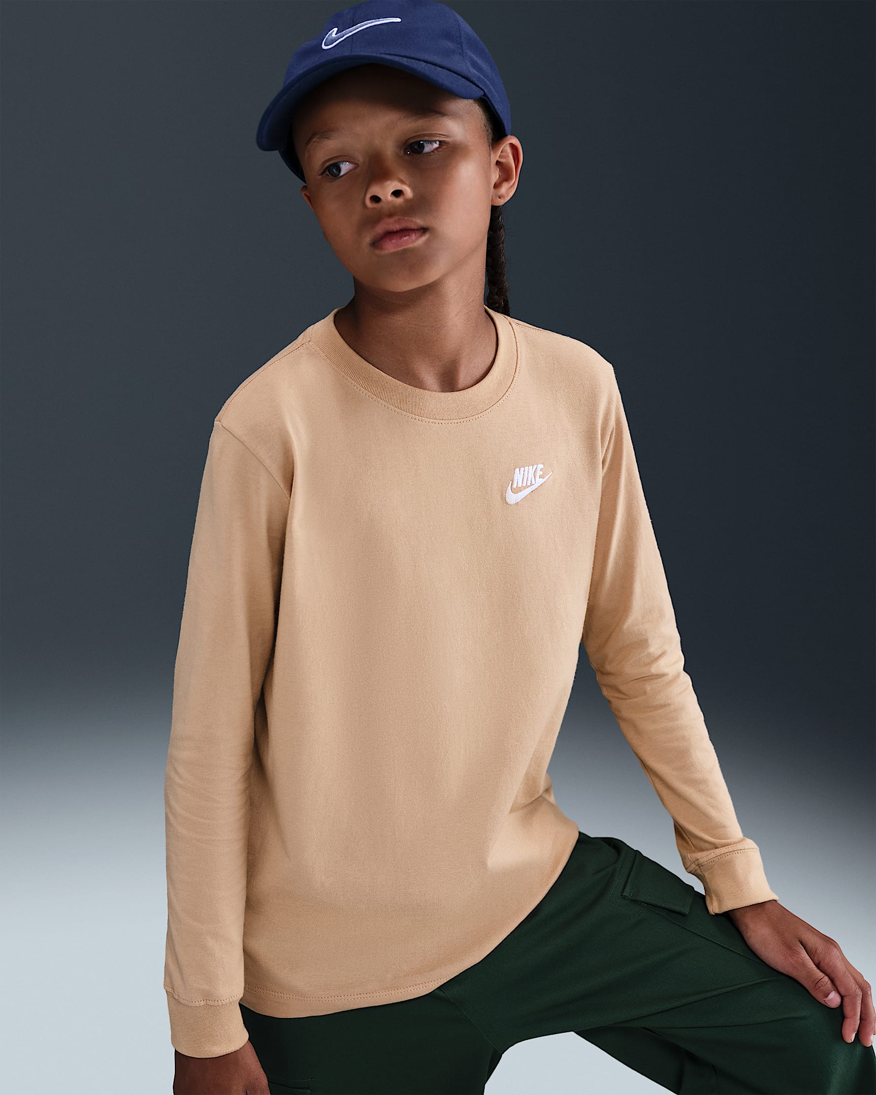 Nike Sportswear Big Kids' Long-Sleeve T-Shirt - Hemp