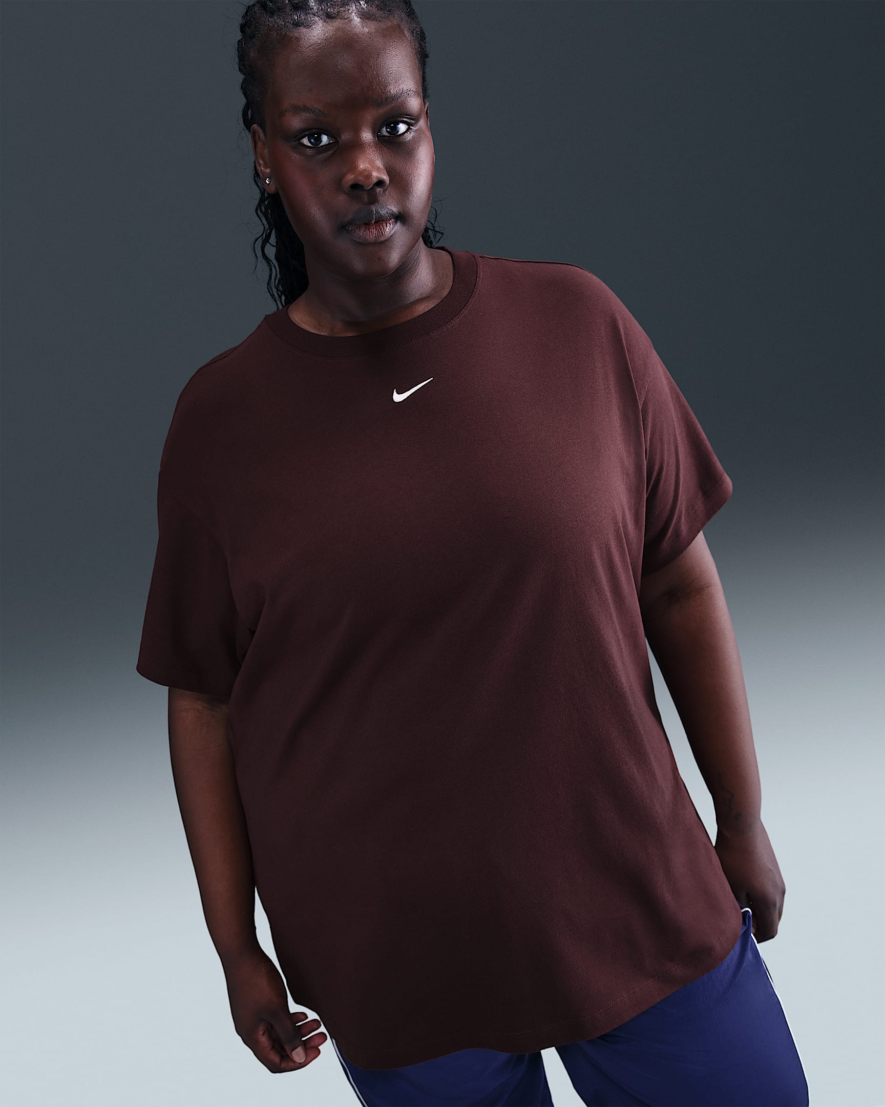 Nike Sportswear Essential Women's T-Shirt (Plus Size) - Burgundy Crush