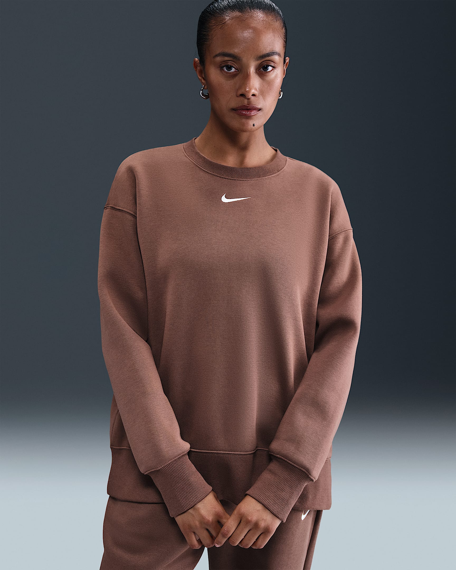 Nike Sportswear Phoenix Fleece Women's Oversized Crew-Neck Sweatshirt - Fauna Brown/Sail