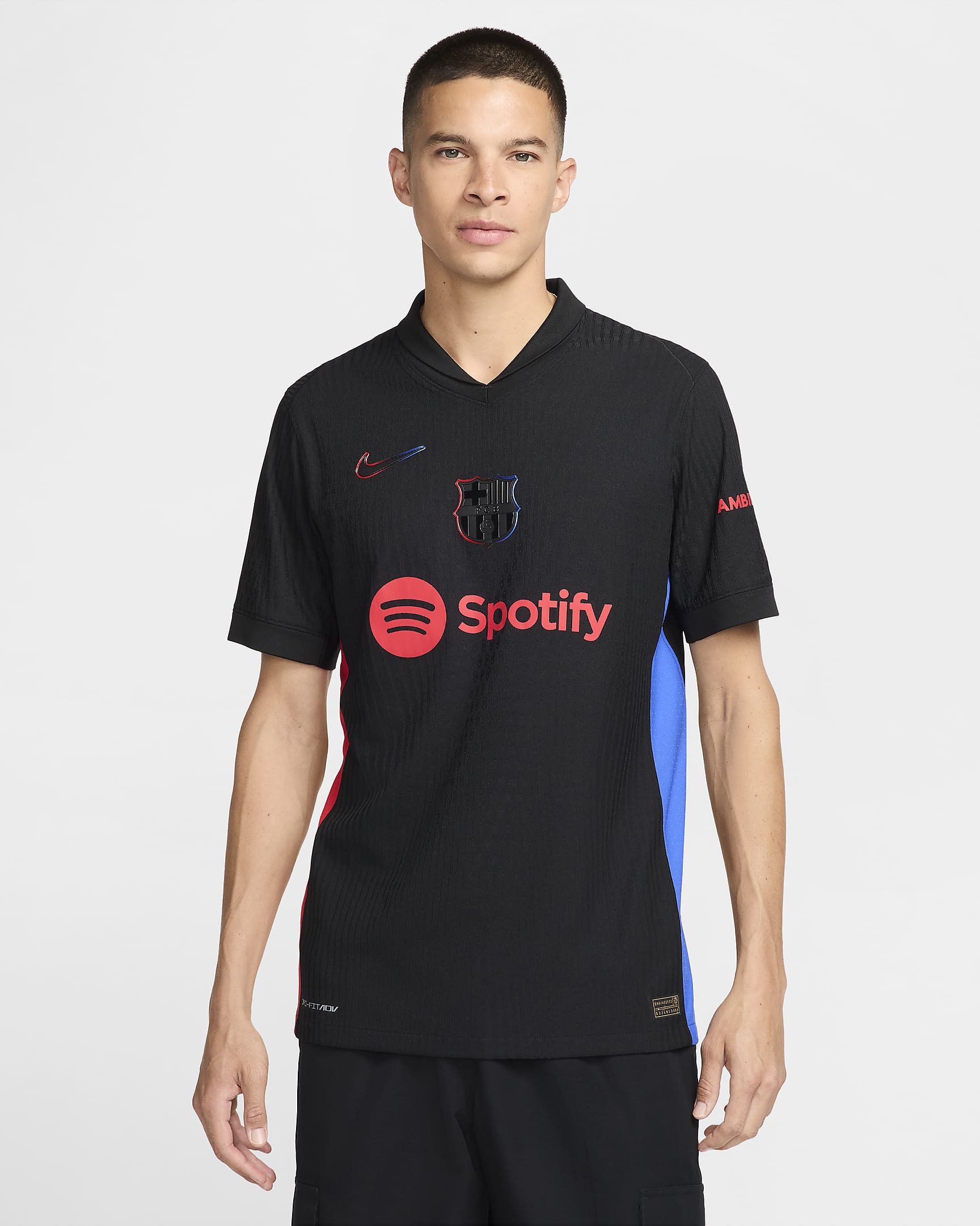 FC Barcelona 2024/25 Match (bortedrakt) Nike Dri-FIT ADV Authentic fotballdrakt til herre - Svart/University Red/Hyper Royal/Svart