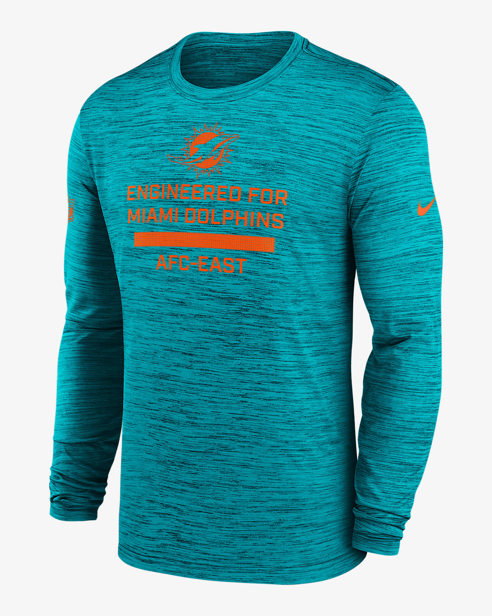 Miami Dolphins Sideline Team Issue Velocity Men's Nike Dri-FIT NFL Long-Sleeve T-Shirt - Green