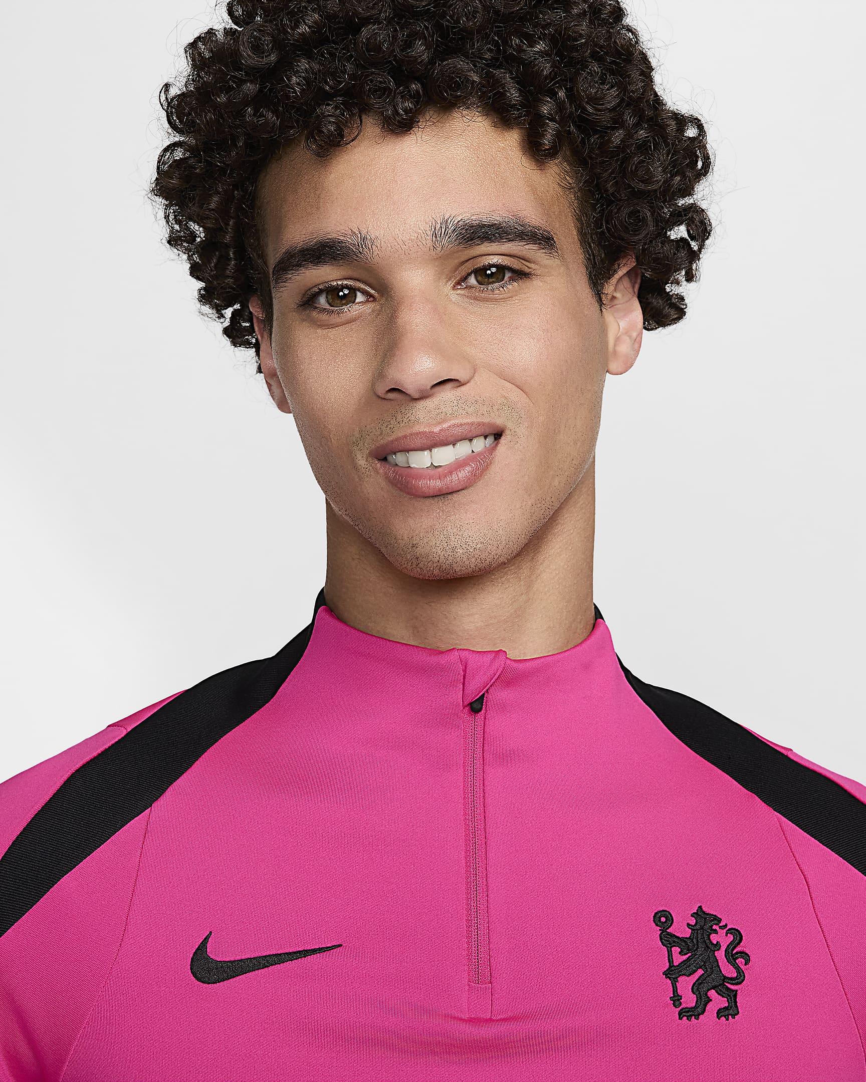 Maglia per allenamento Nike Football Dri-FIT Chelsea FC Strike da uomo – Terza - Pink Prime/Nero