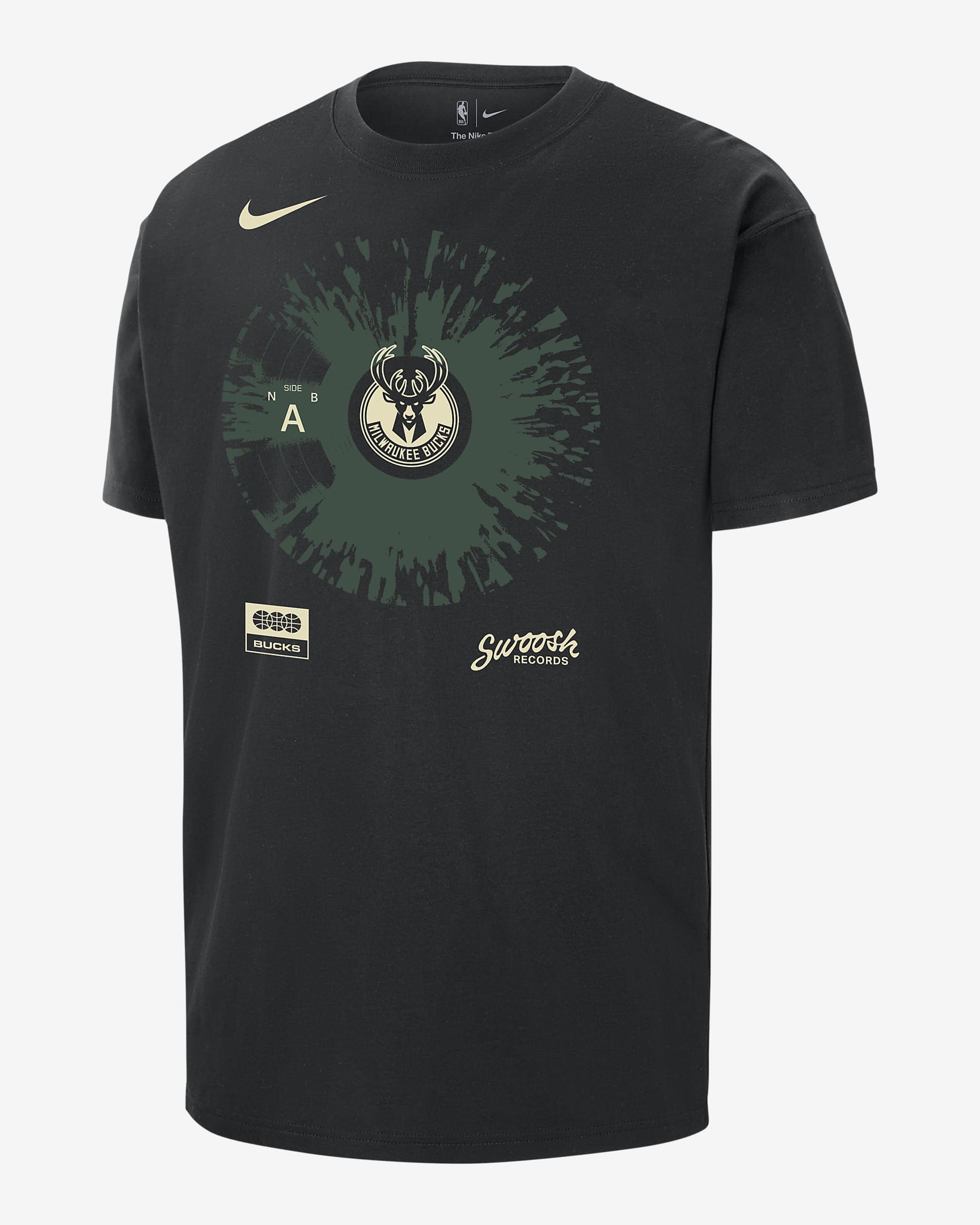 Milwaukee Bucks Max90 Men's Nike NBA T-Shirt - Black
