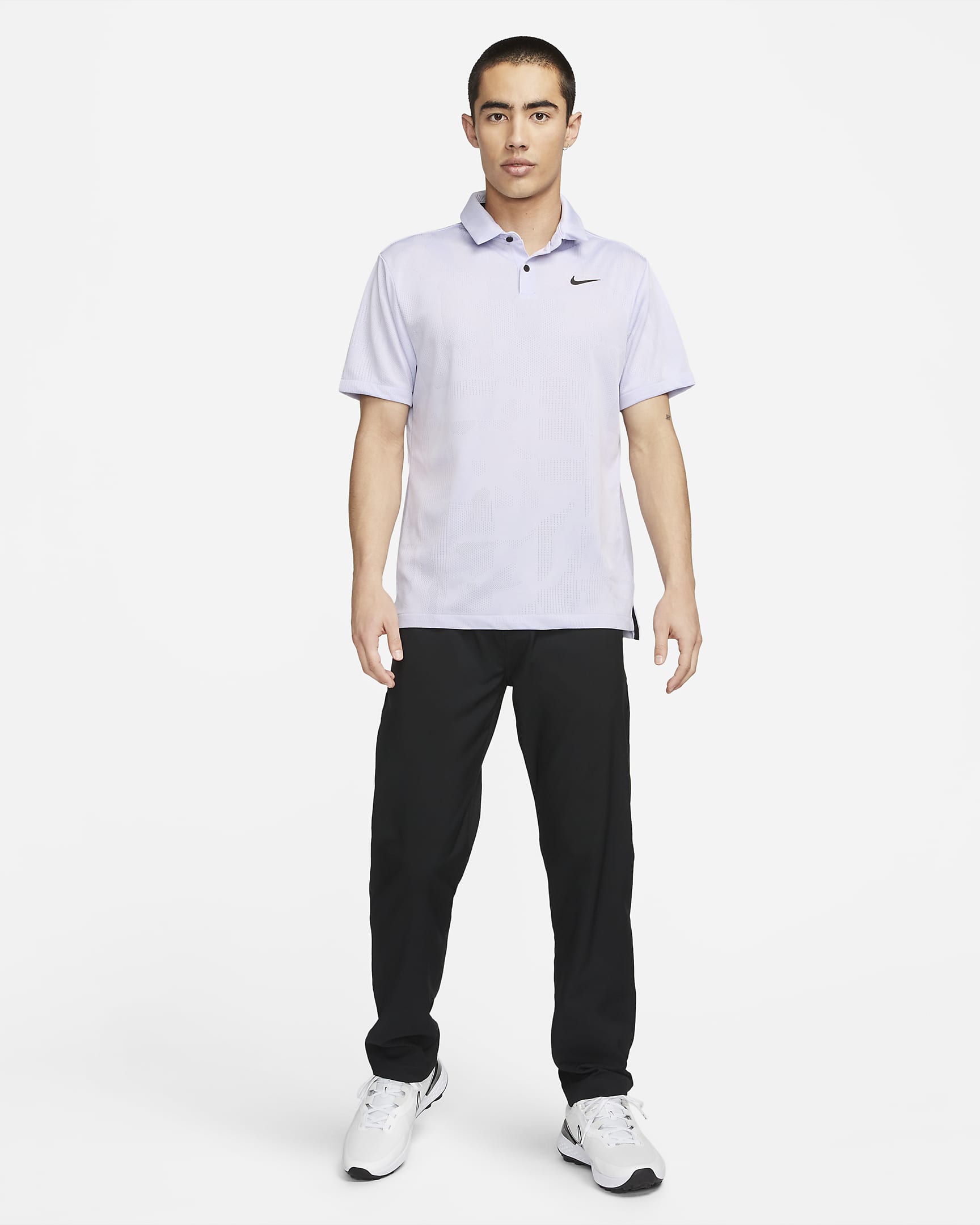 Nike Dri-FIT Tour Men's Jacquard Golf Polo - Oxygen Purple/Black